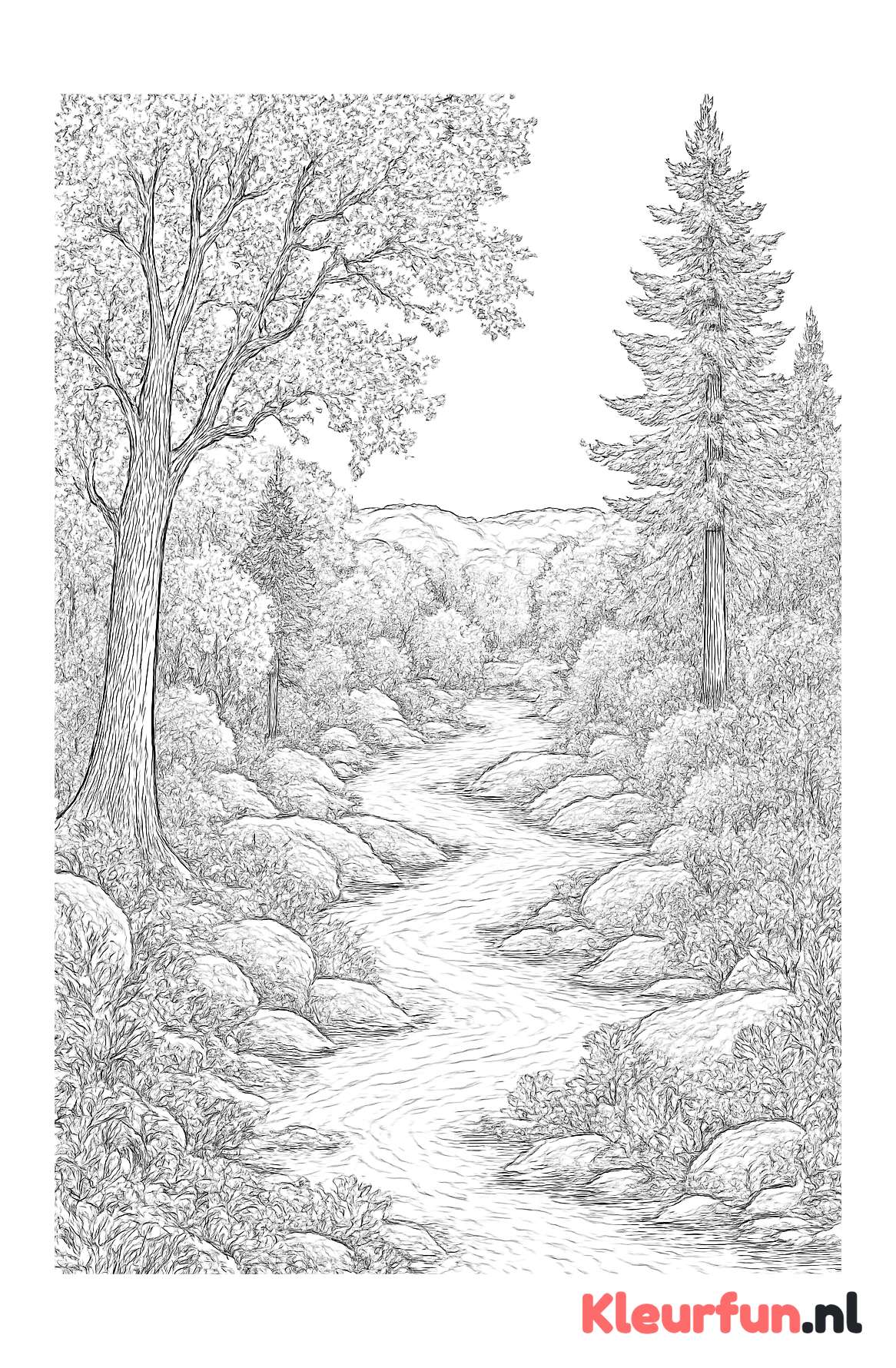 Kronkelende rivier in natuurlandschap