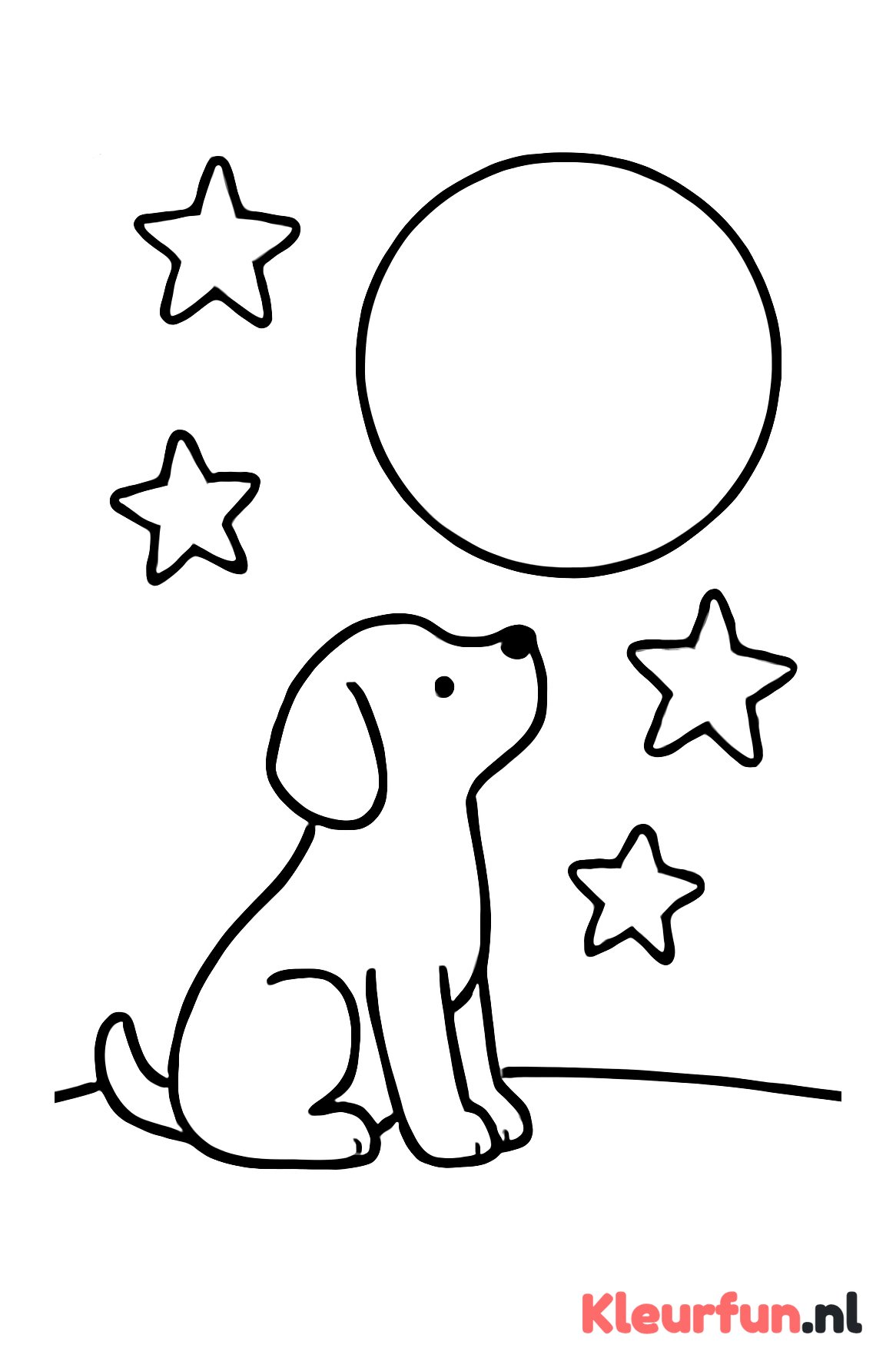 Ronde maan met hond