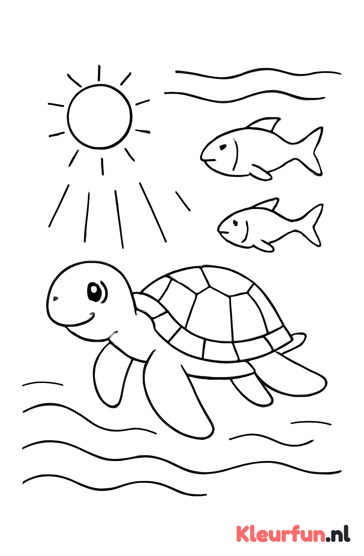 Schildpad bij wateroppervlak
