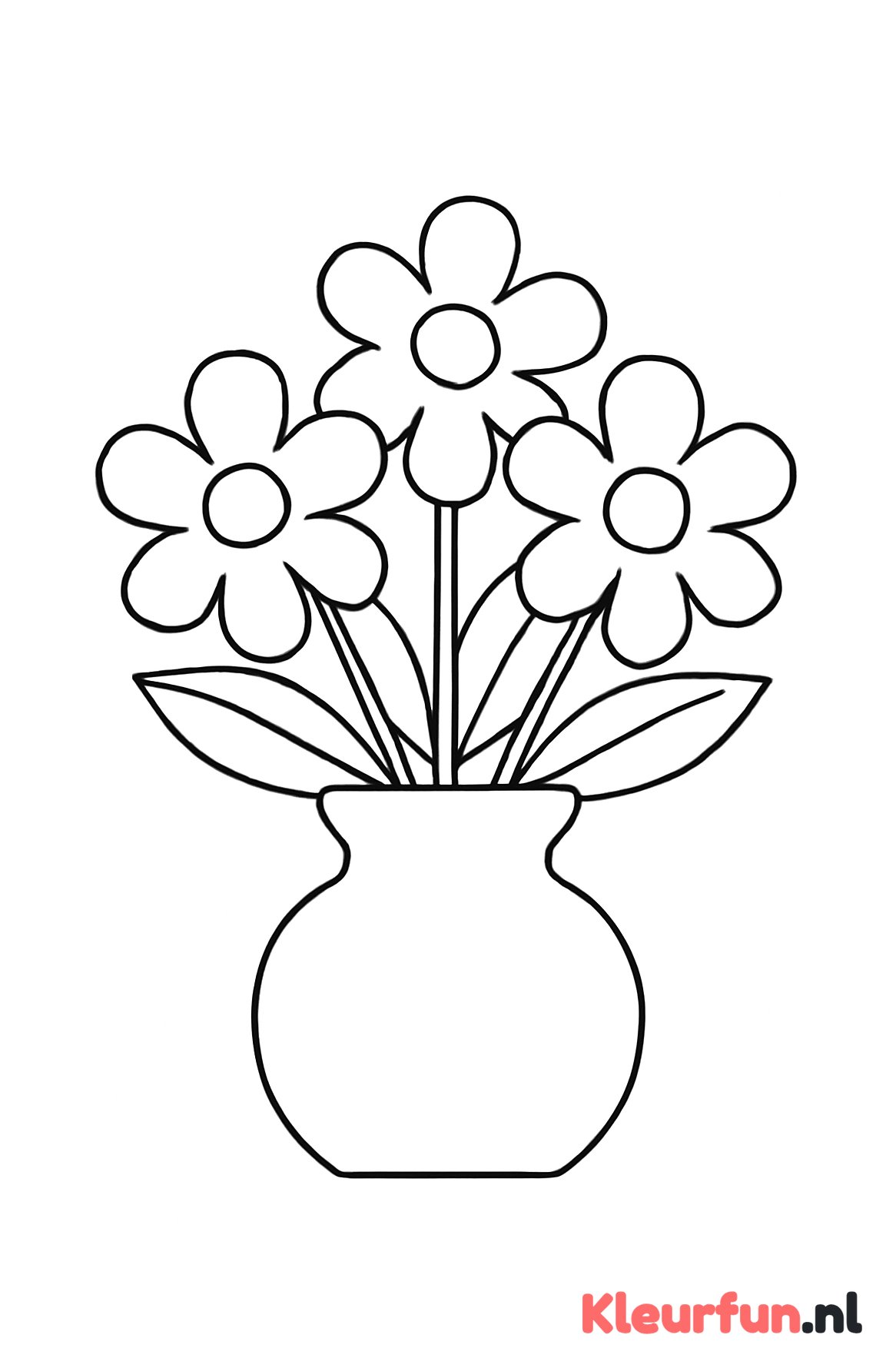 Simpele vaas met bloemen