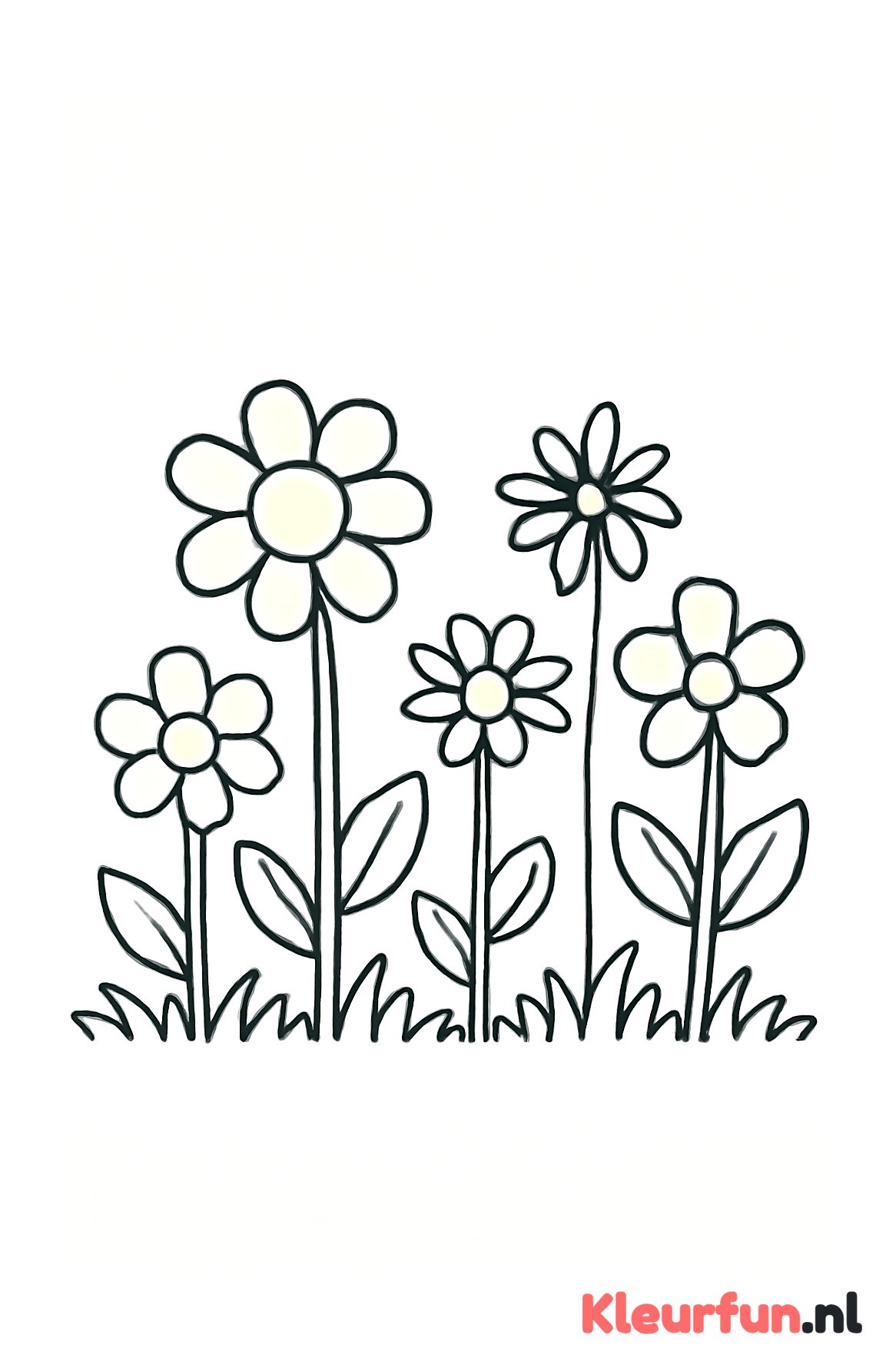 Vrolijk veldje met bloemetjes