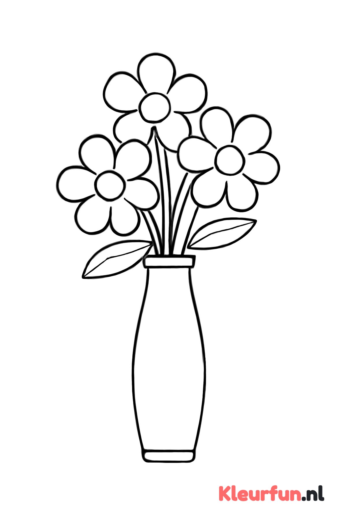 Smalle vaas met bloemen