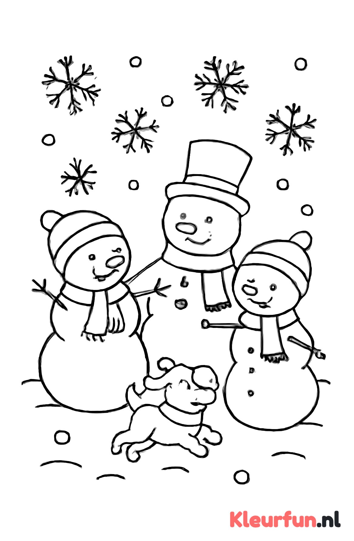 Sneeuwmannen en hond