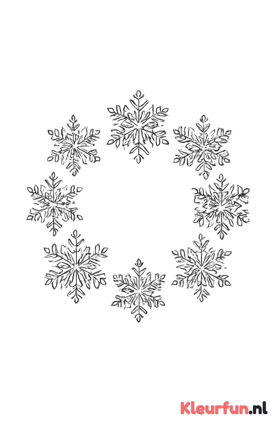 Sneeuwvlokken in cirkelpatroon
