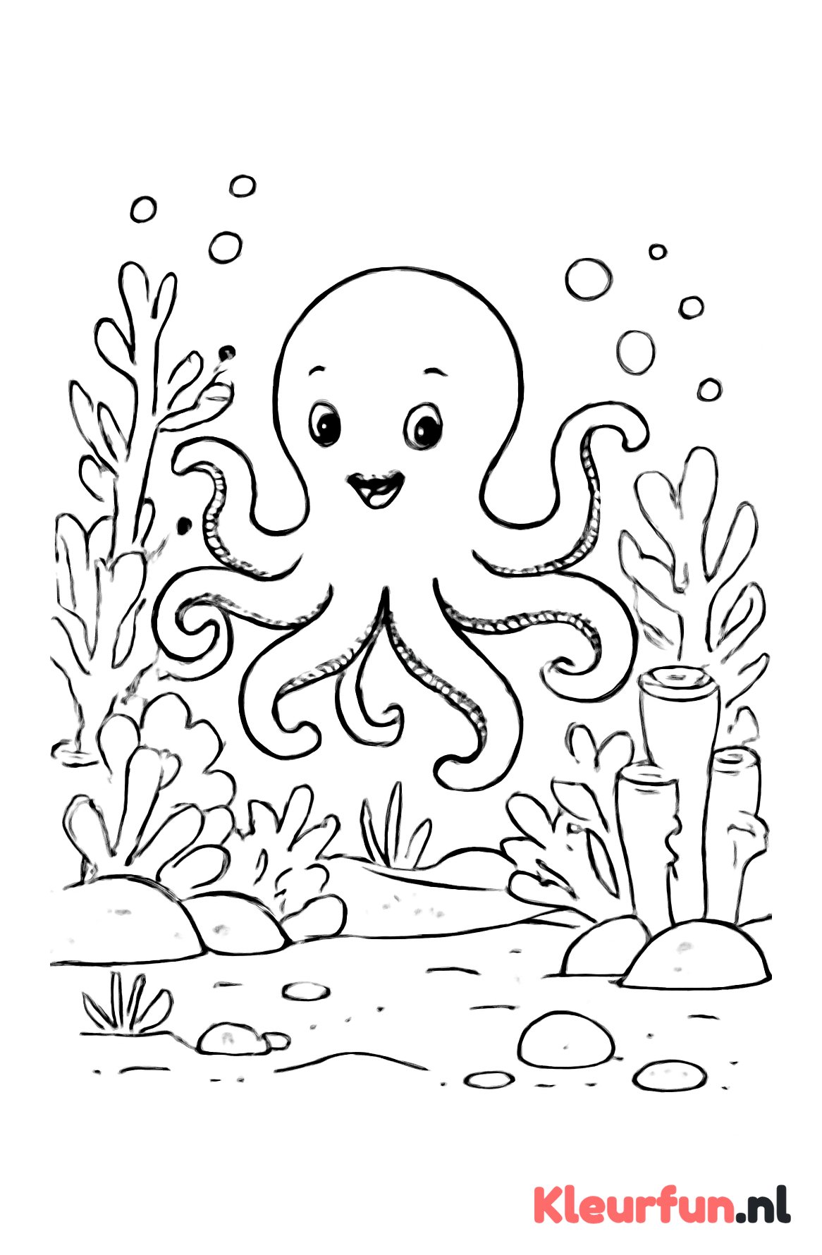 Speelse Octopus bij het Koraal