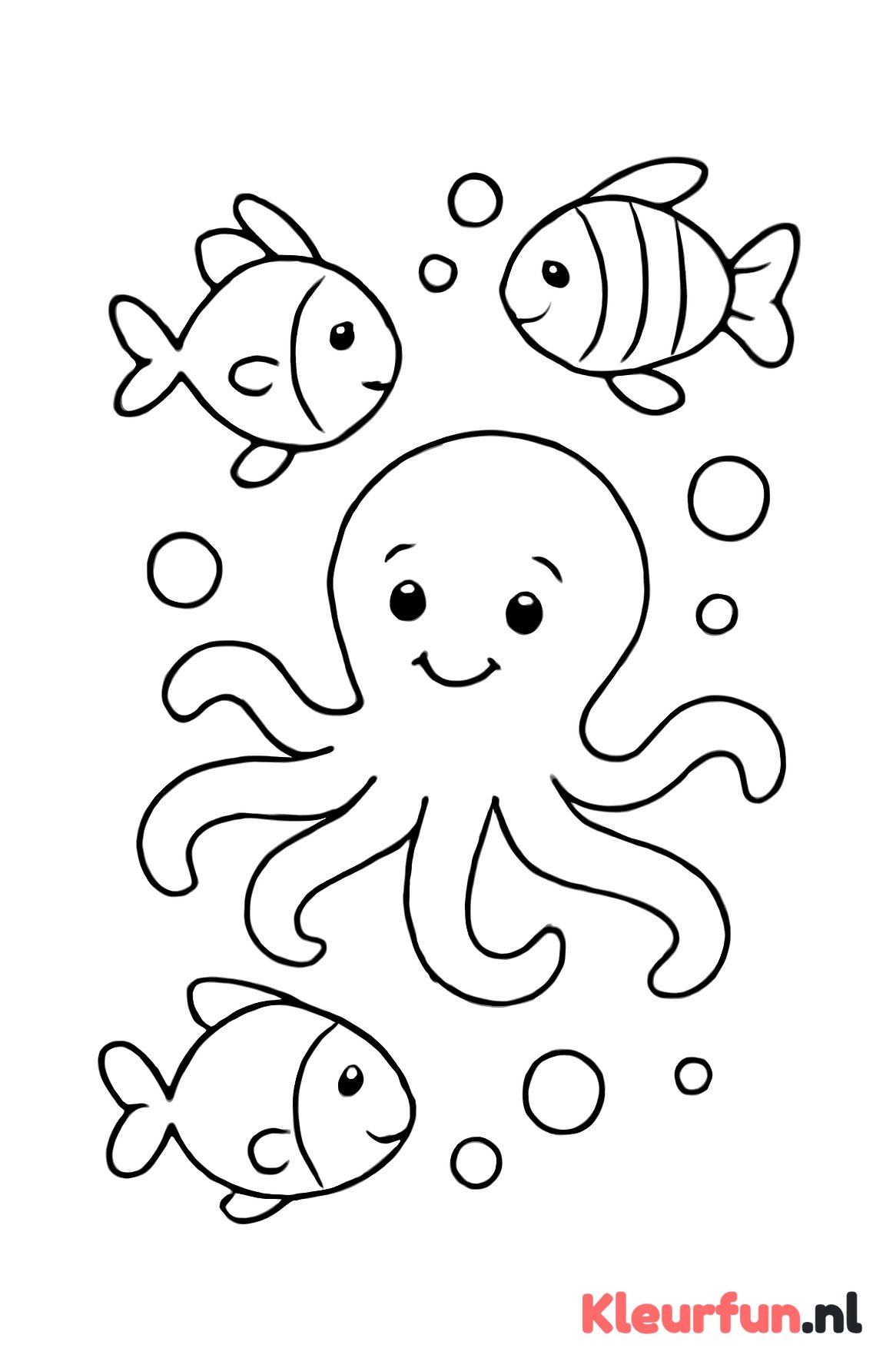 Speelse vissen en vrolijke octopus
