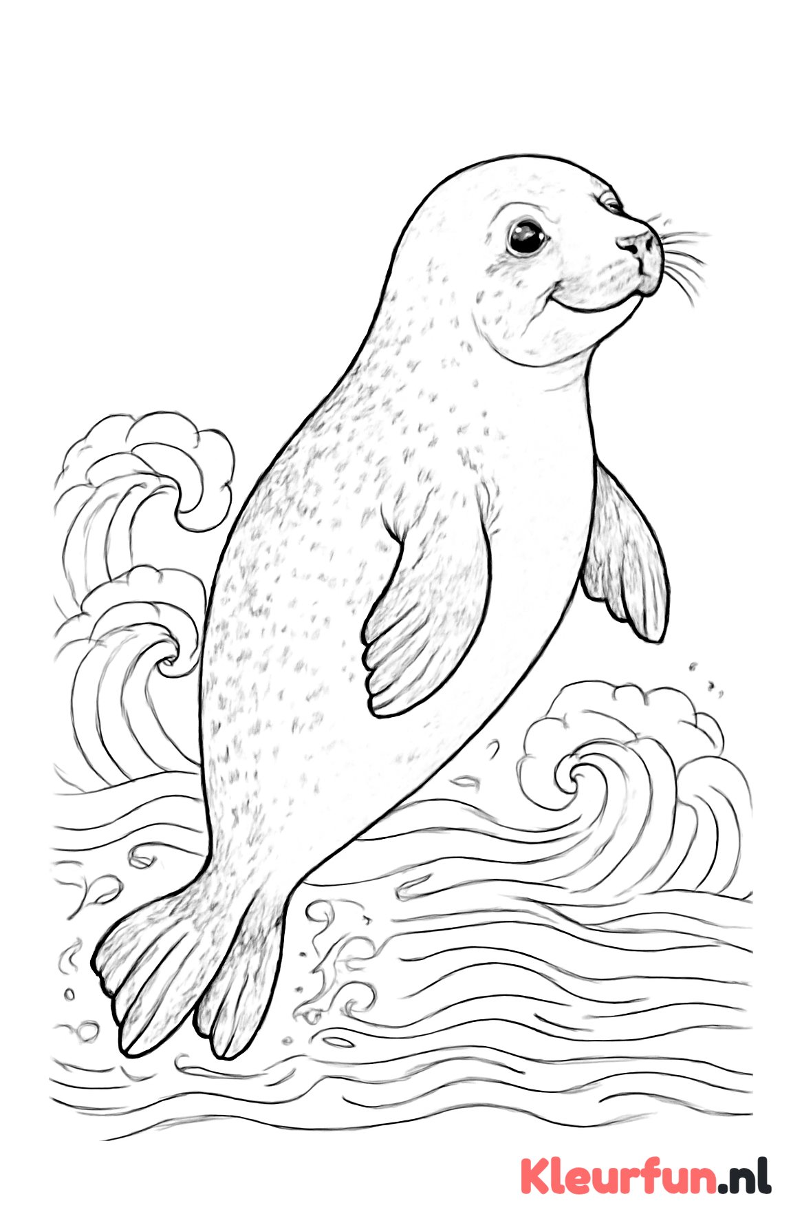 Zeehond springt uit het water