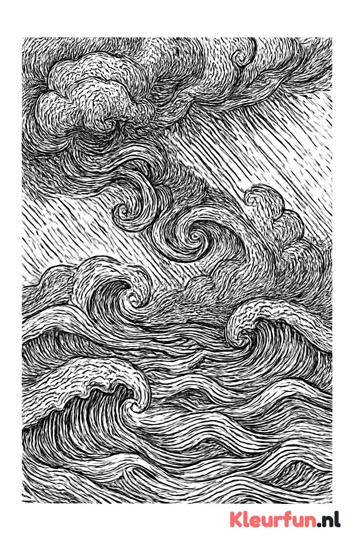 Abstracte stormgolven en wind op het meer