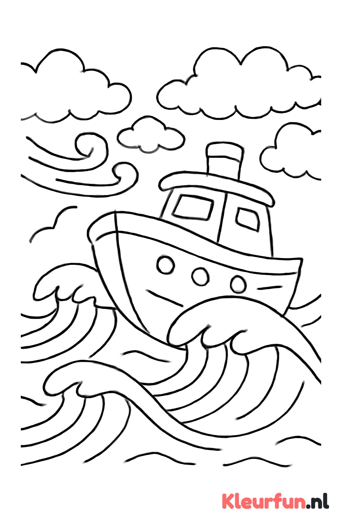 Boot in storm op het meer