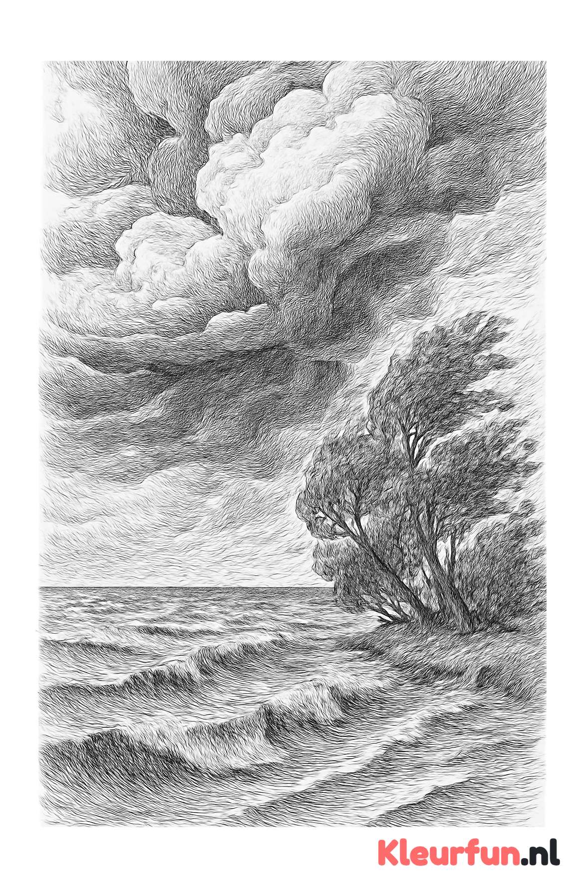 Storm wolken en wind op het meer