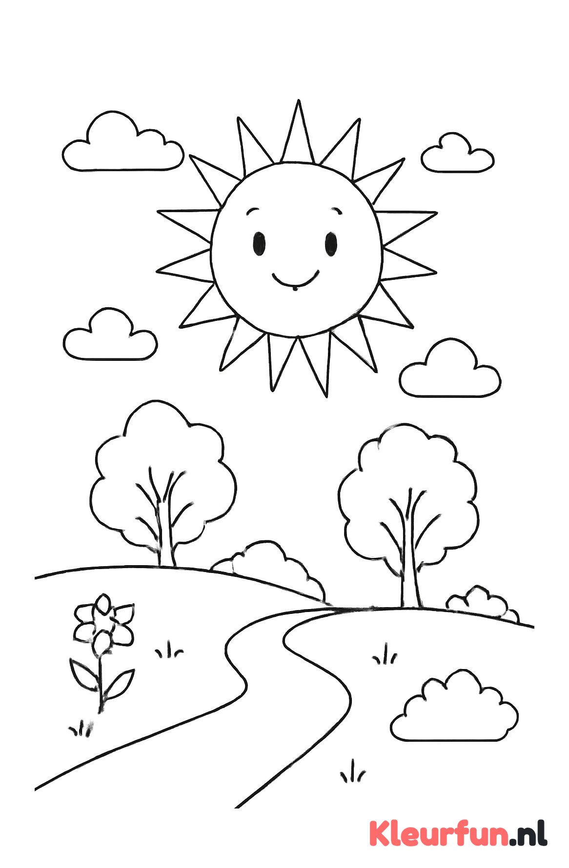 Stralende zon boven natuur