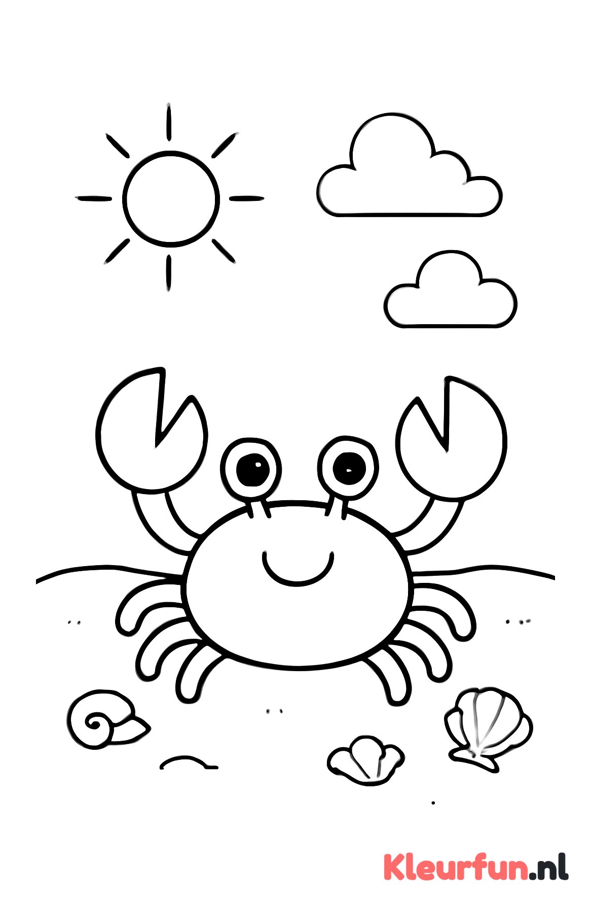 Vrolijke krab op het strand