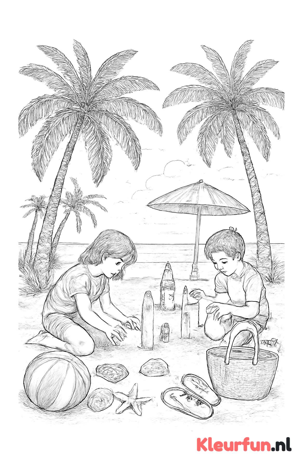 Strandtafereel zomervakantie