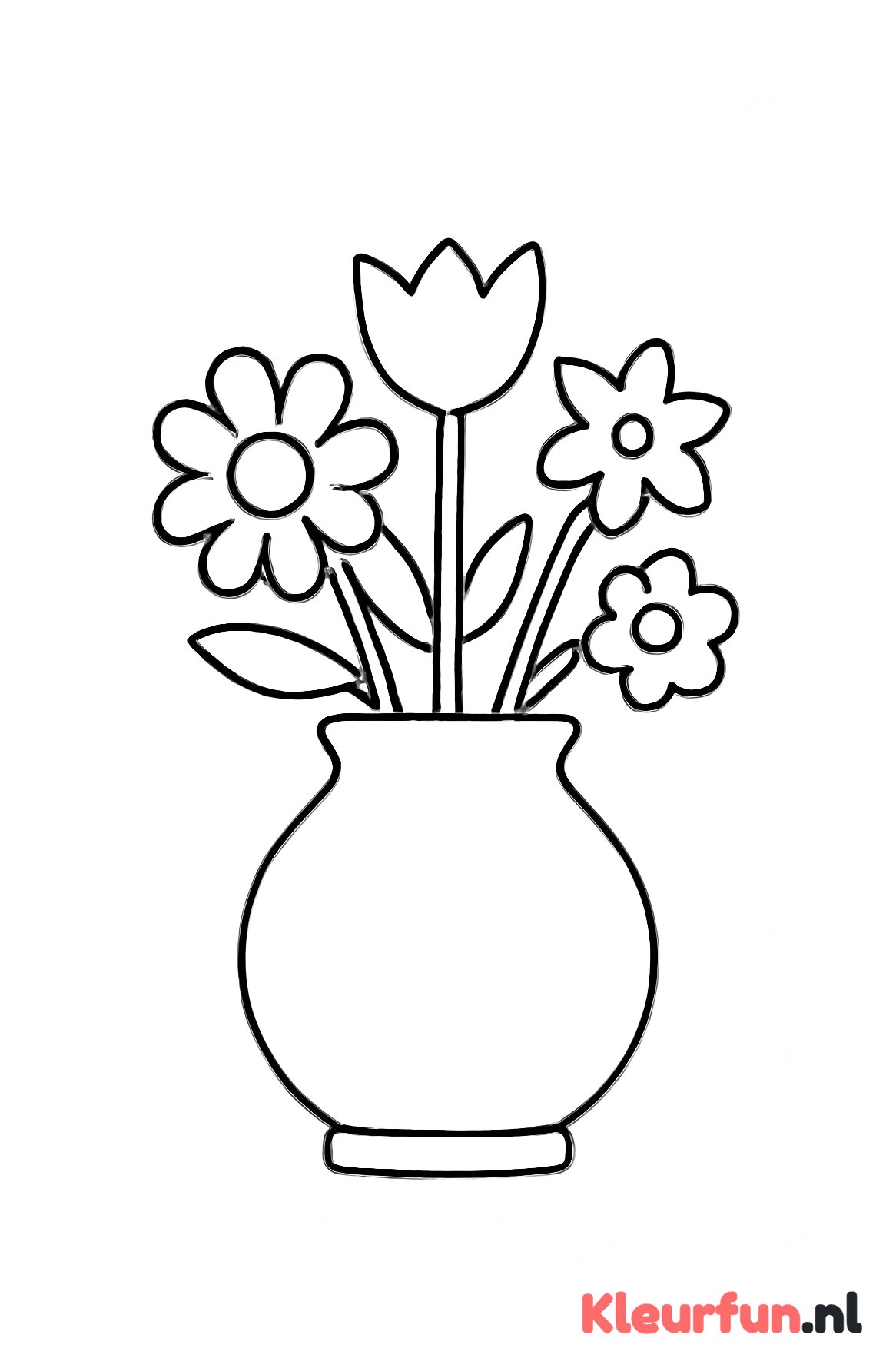 Vaas met verschillende bloemvormen