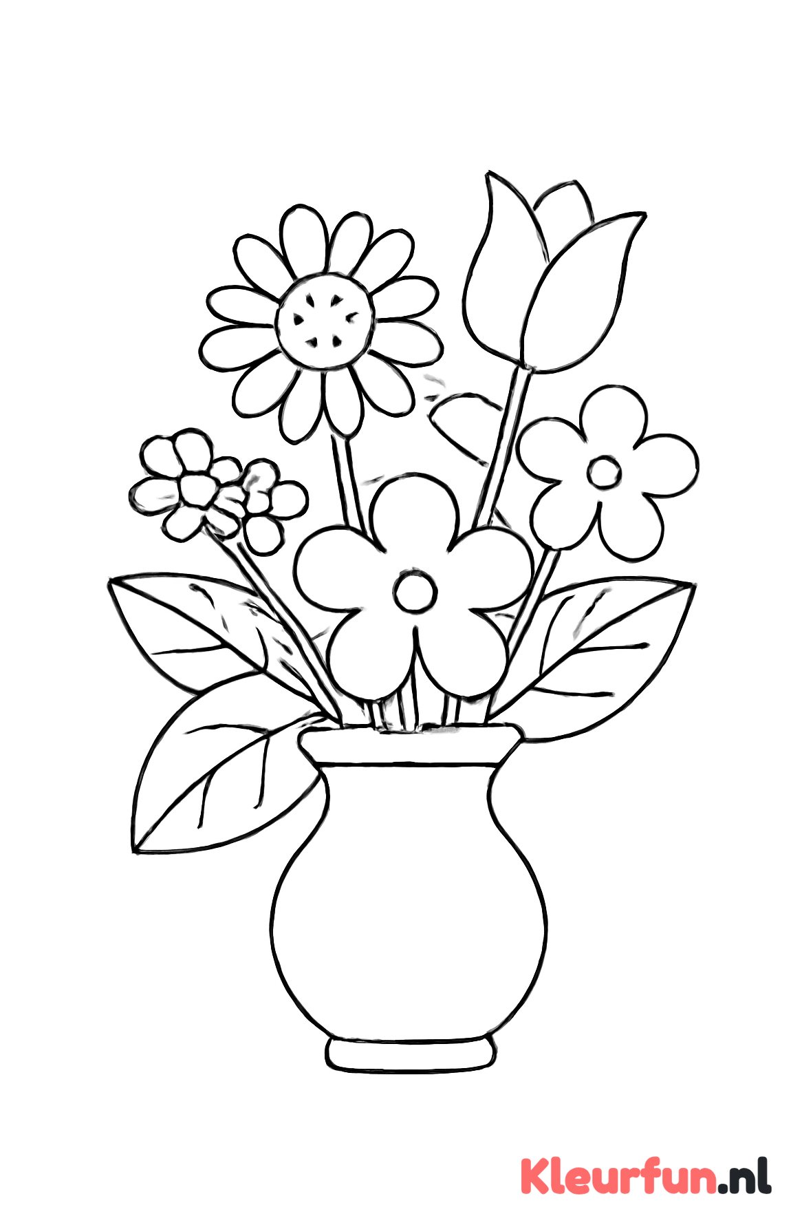 Vaas met diverse bloemen