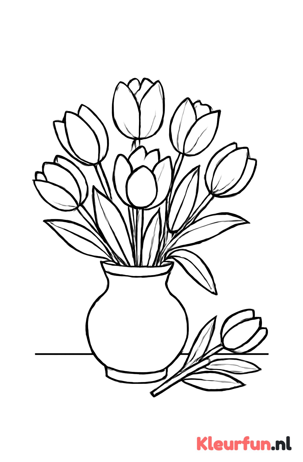 Vaas met tulpen