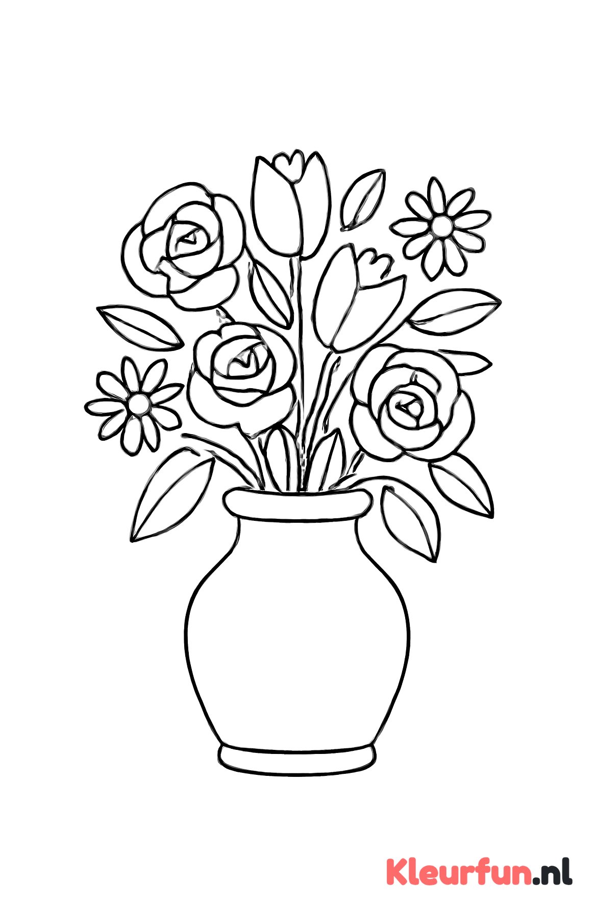 Vaas met verschillende bloemen