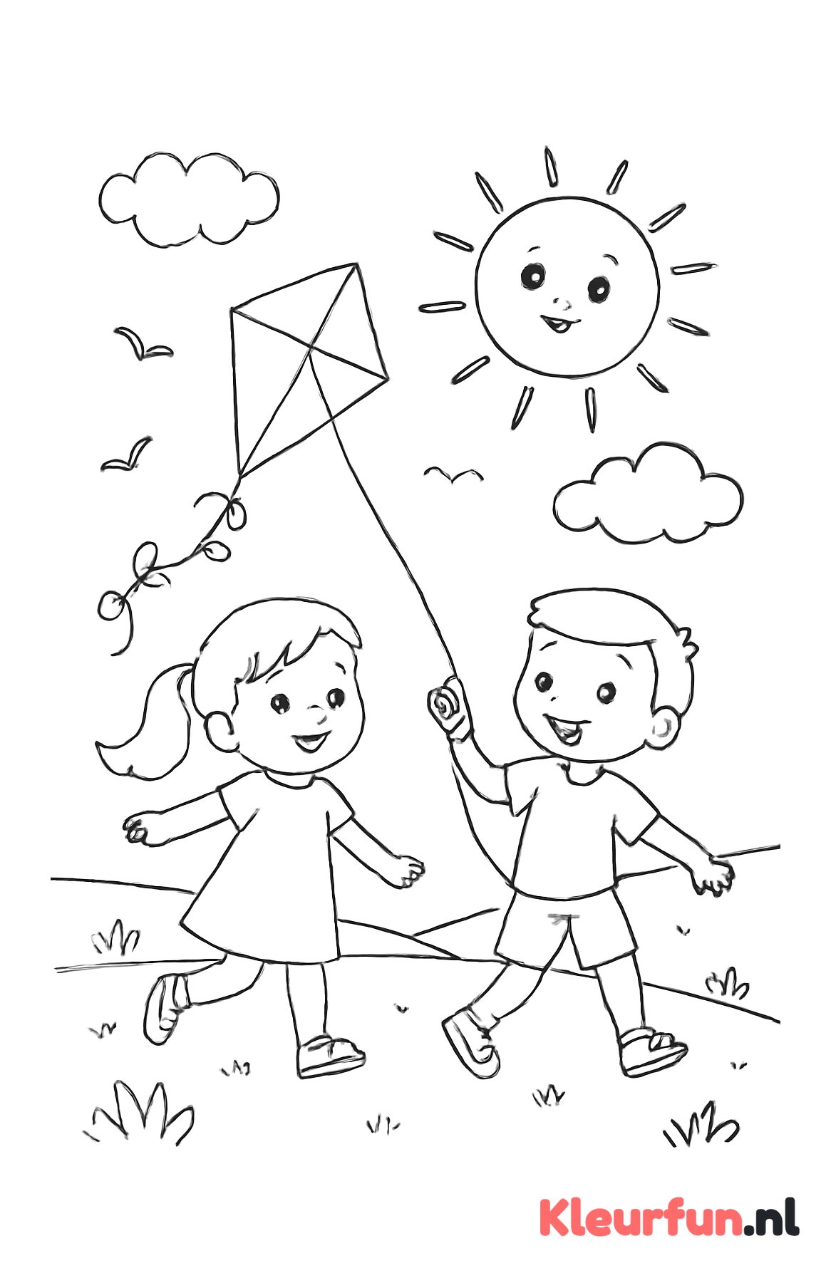 Vliegeren op een zomerdag