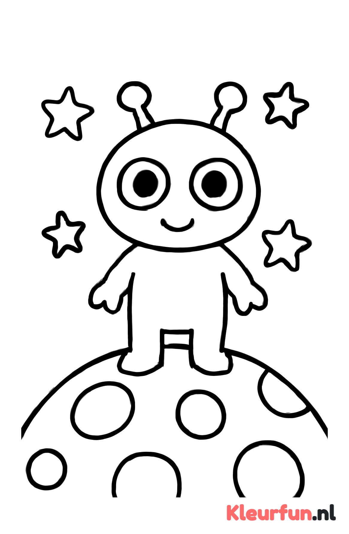 Vriendelijke Alien op Planeet