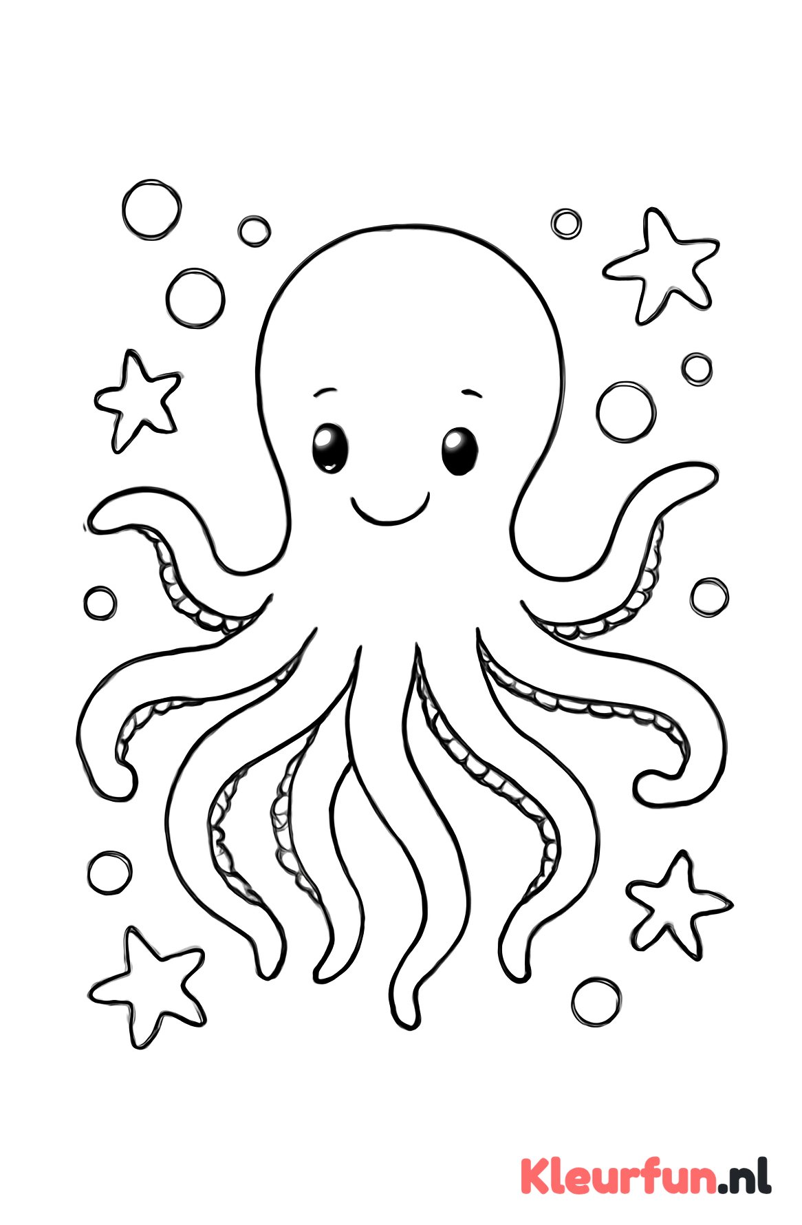 Vriendelijke Octopus tussen Bubbels