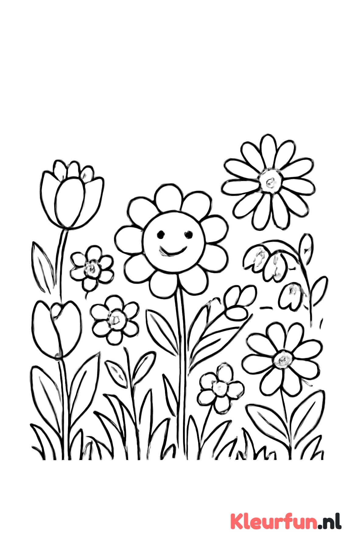 Vrolijke bloemenwei