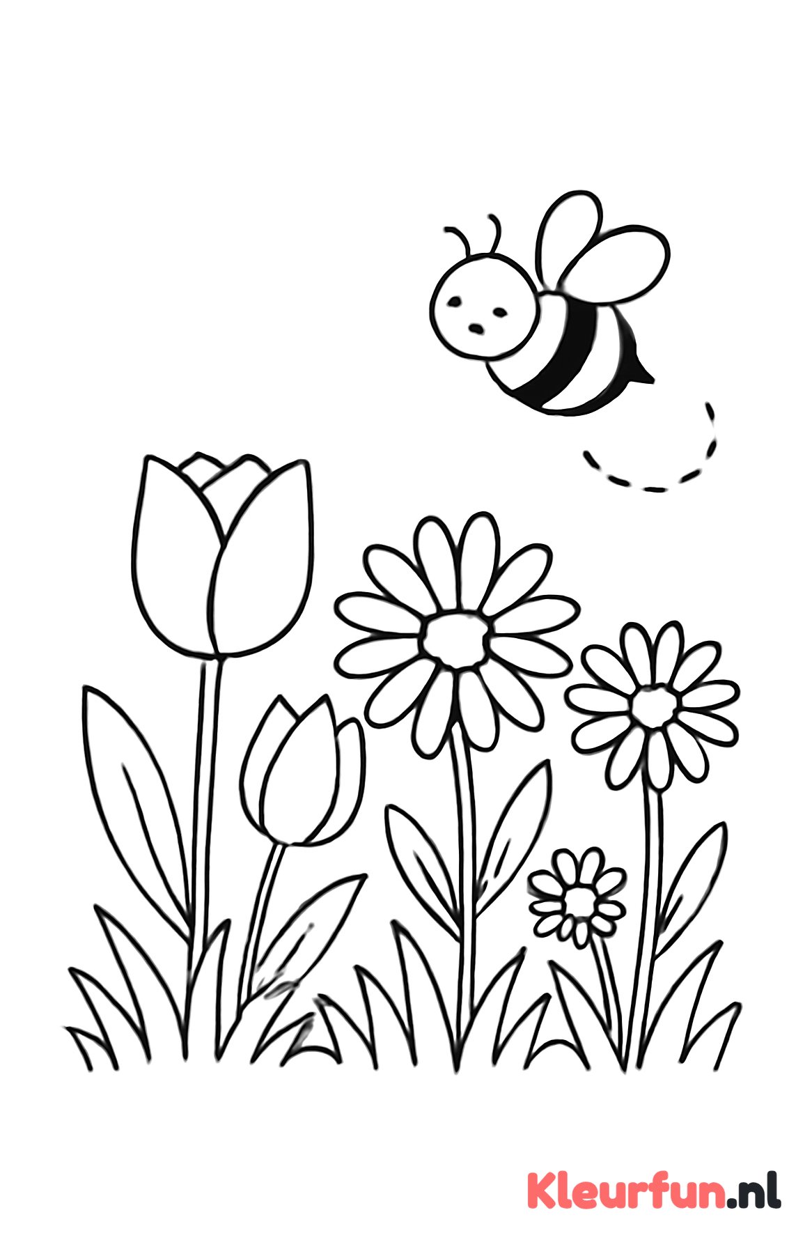 Vrolijke lente bloemen tuin