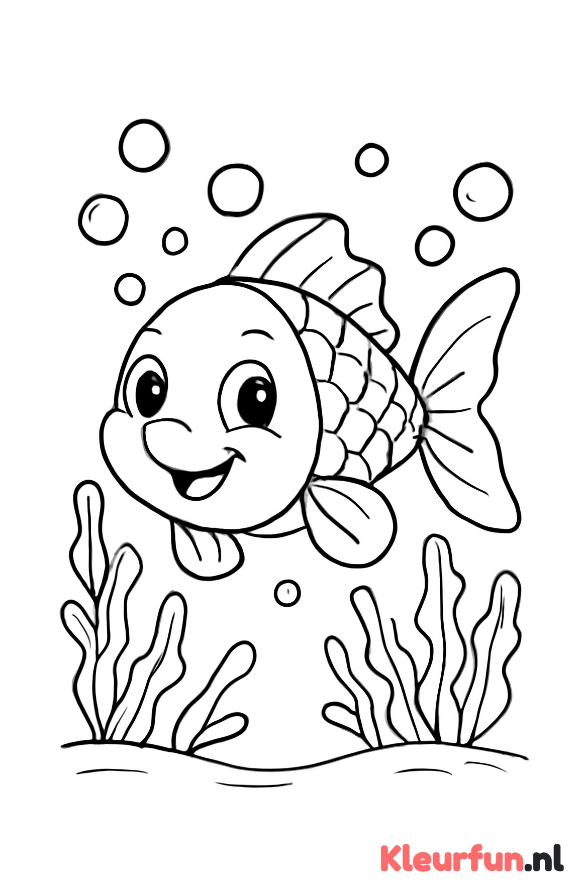 Vrolijke vis met bubbels