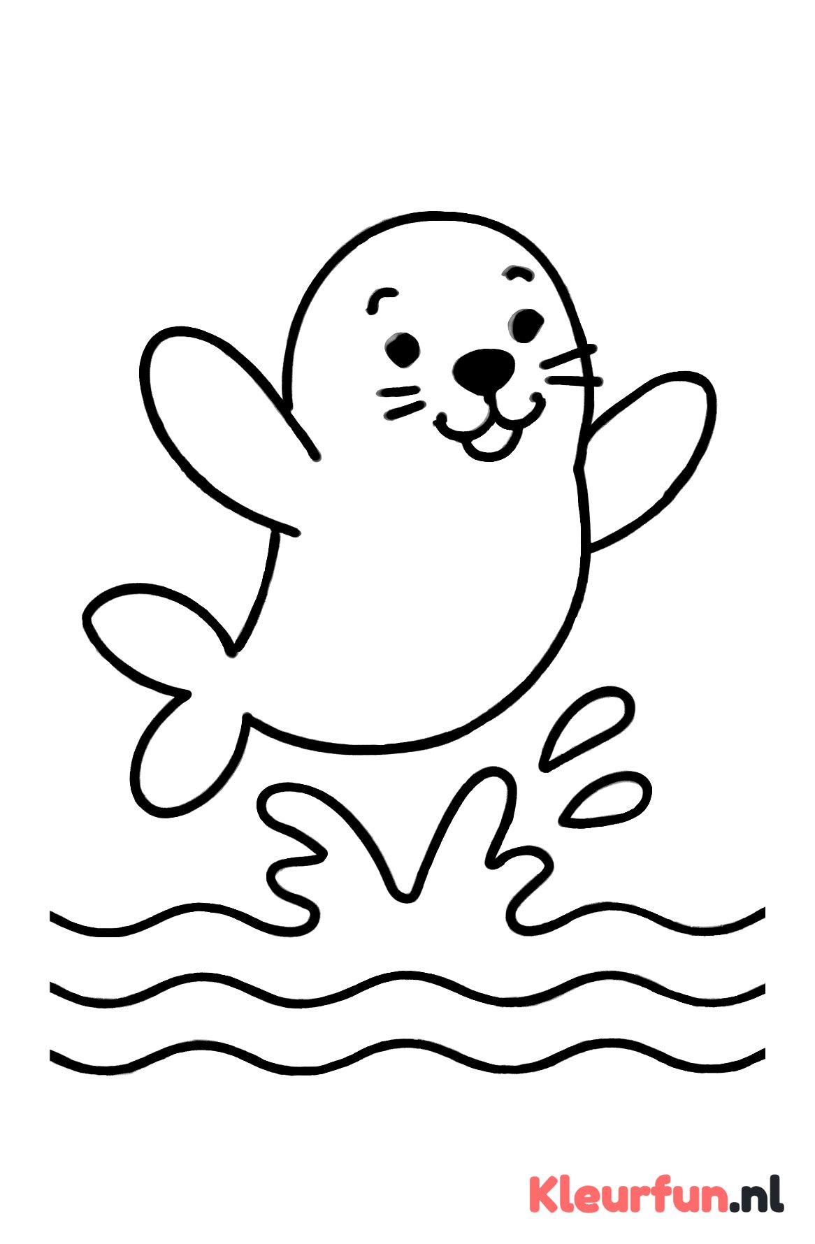 Vrolijke zeehond die springt