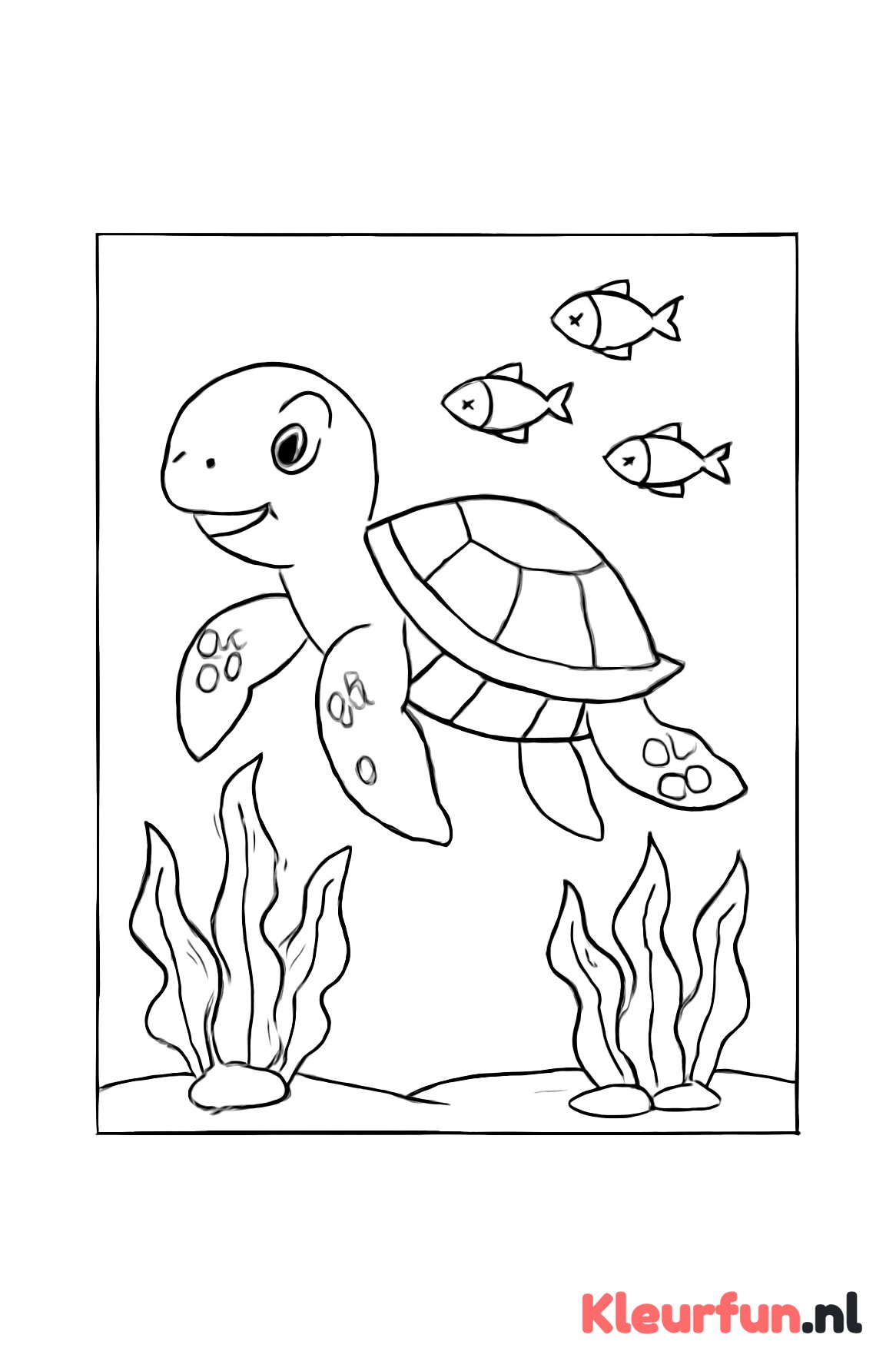 Vrolijke zeeschildpad onder water