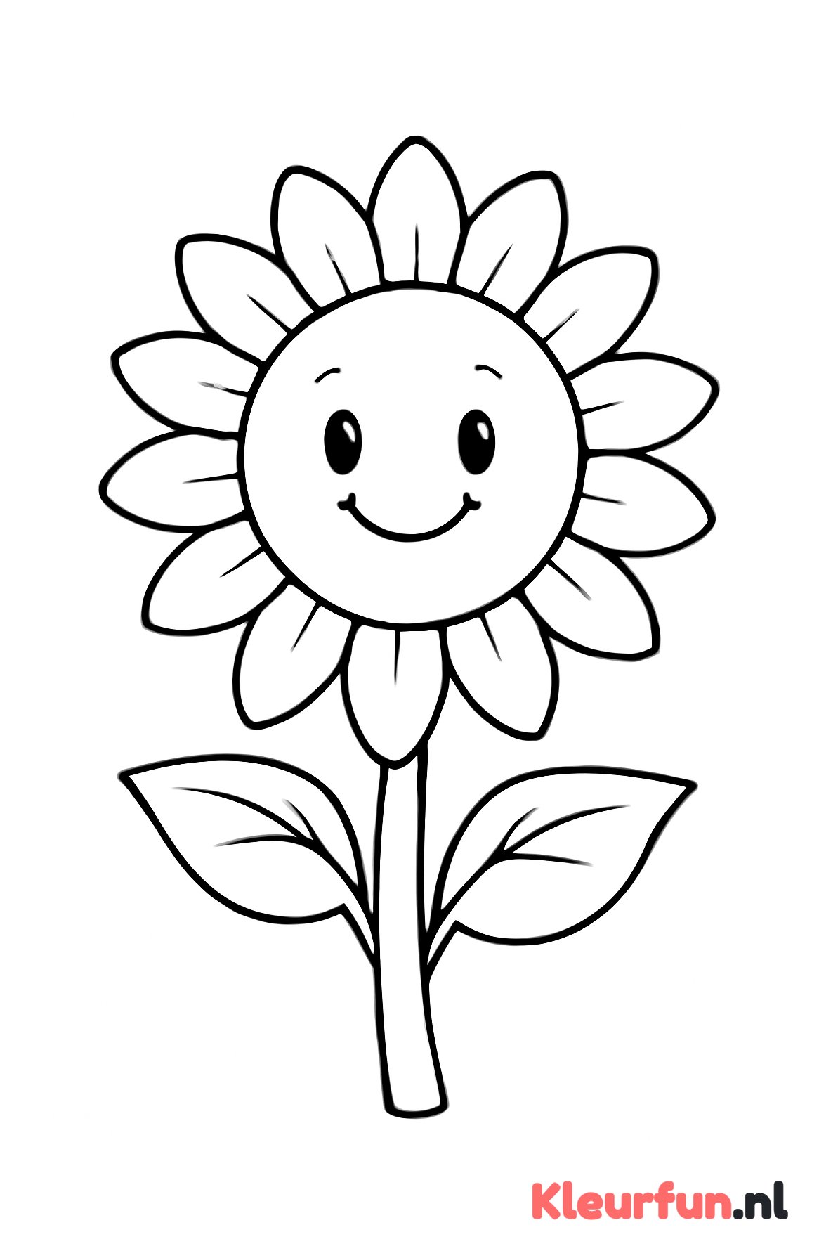 Vrolijke zonnebloem kleurplaat