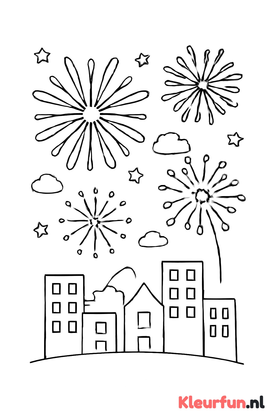 Vuurwerkshow met grote explosies