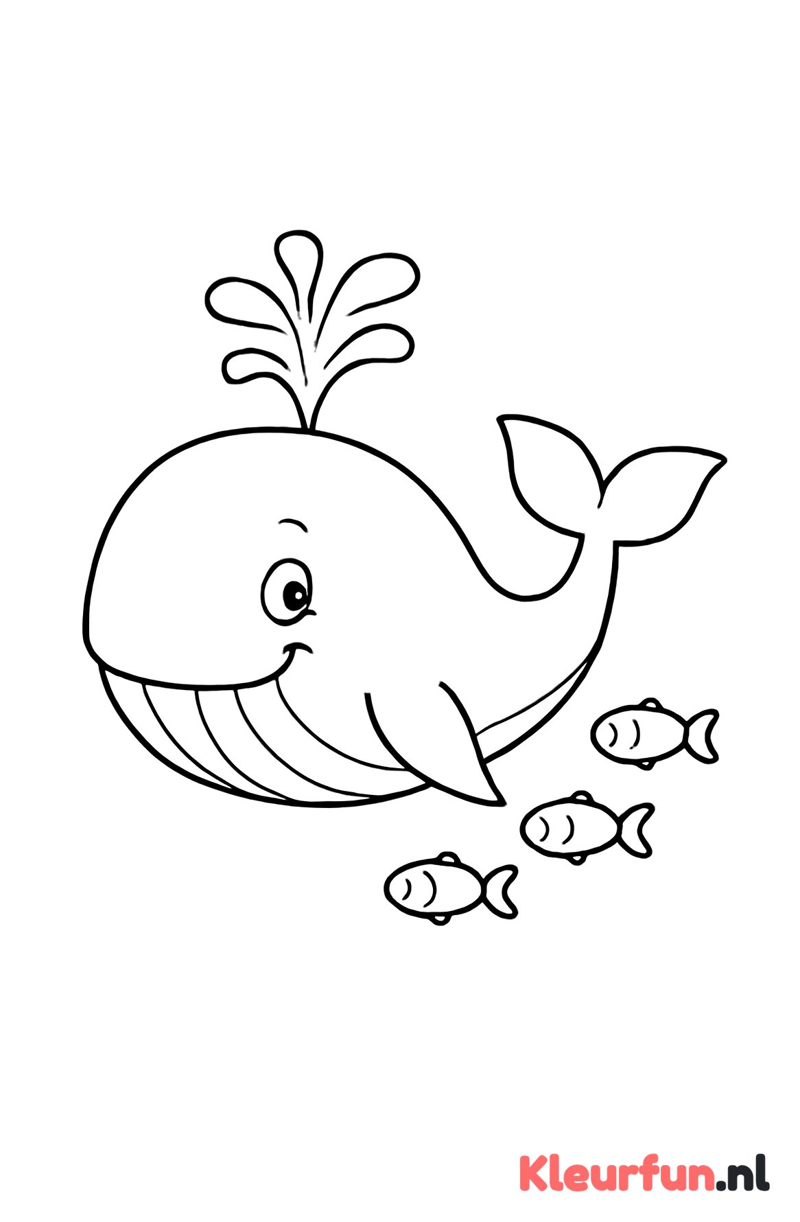 Walvis blaast water