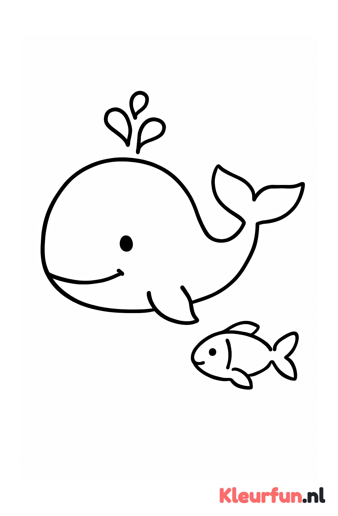 Walvis met kleine vis