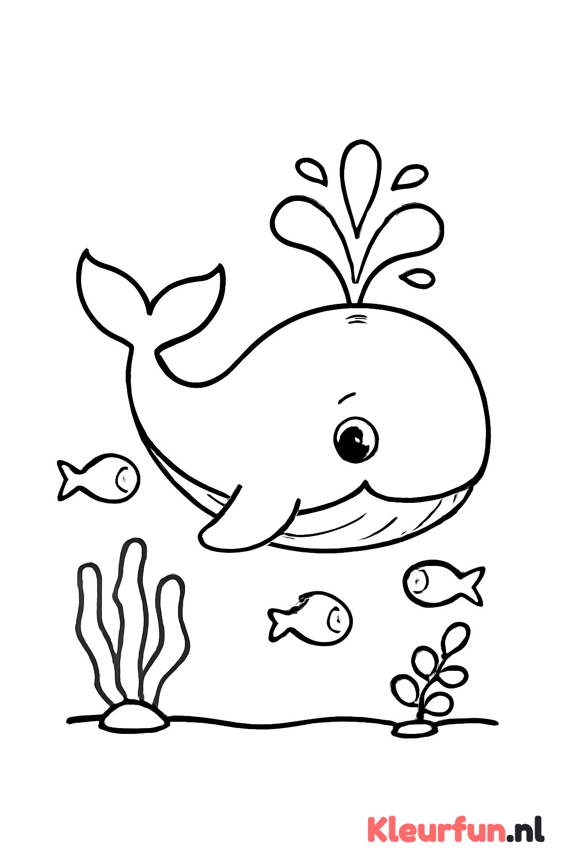 Walvis spuit water
