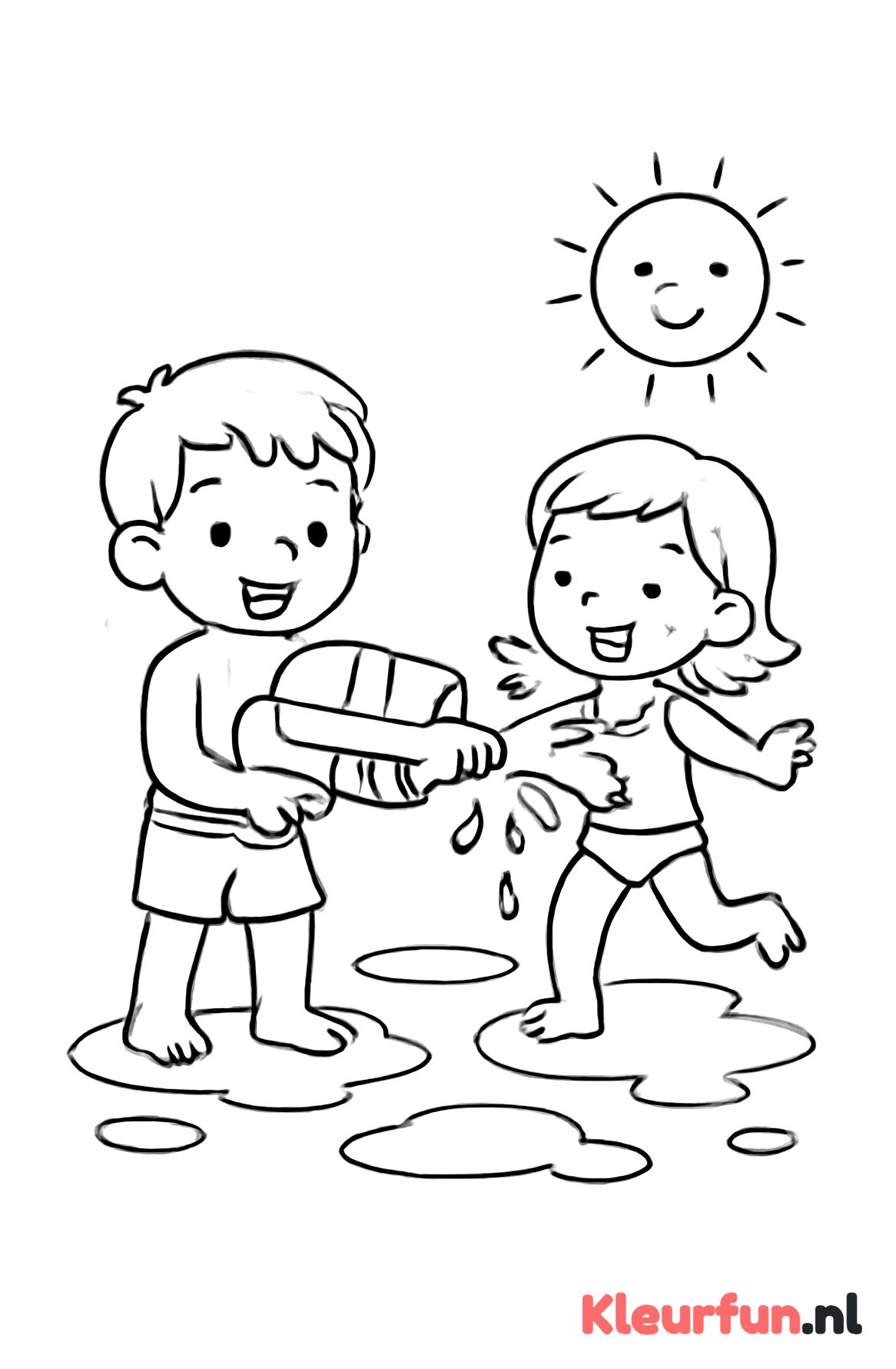 Waterpret met waterpistool