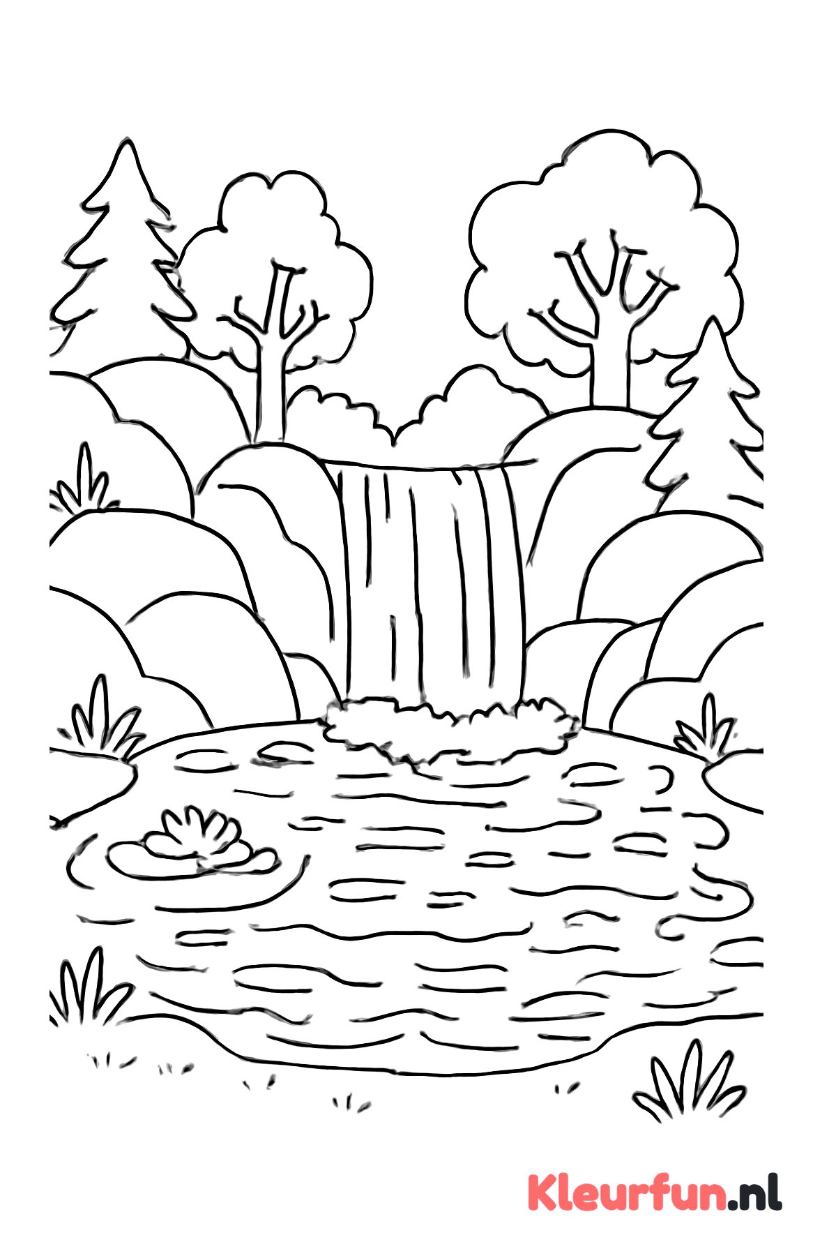 Waterval bij een meer