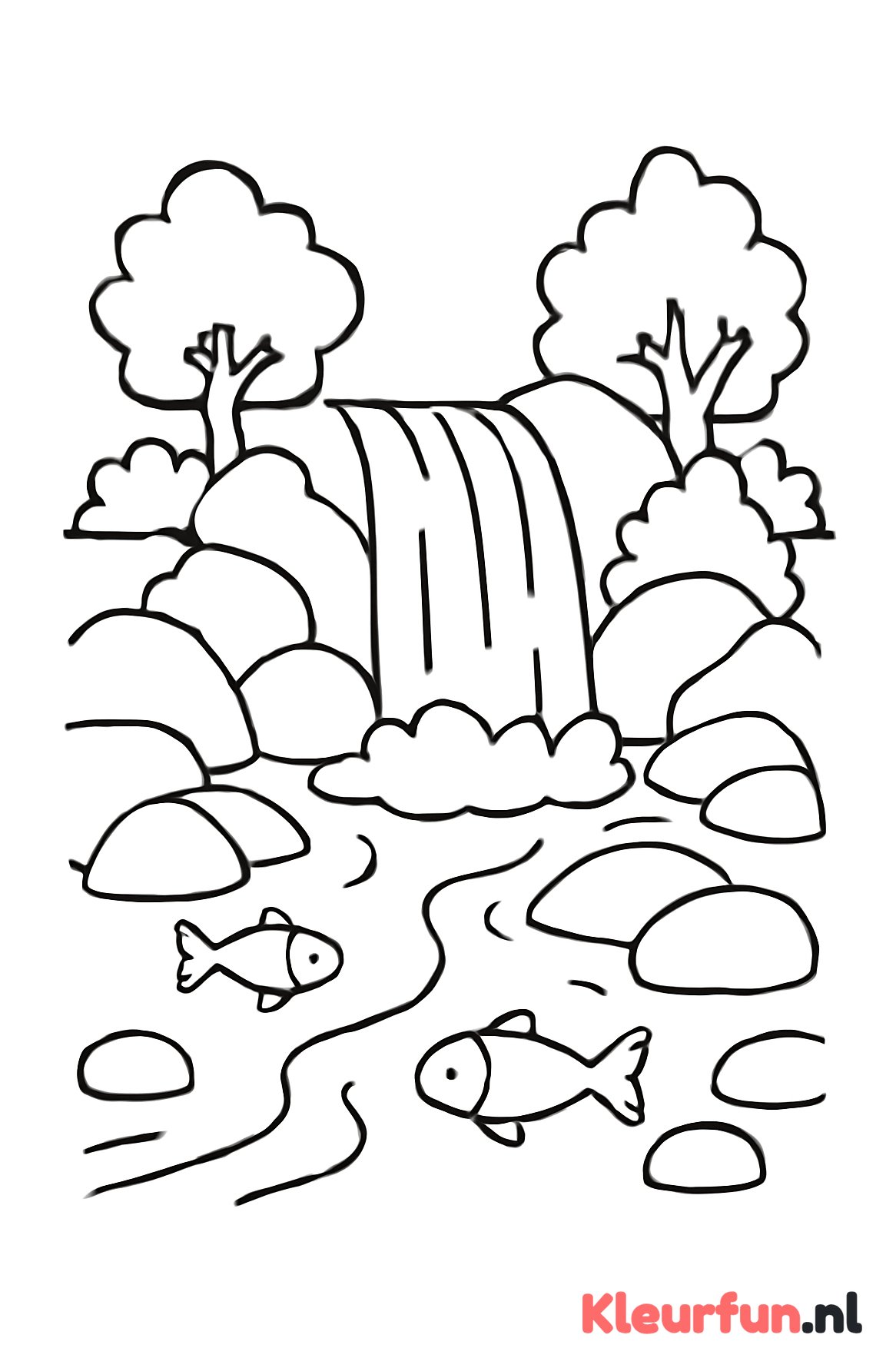 Waterval en kabbelend beekje