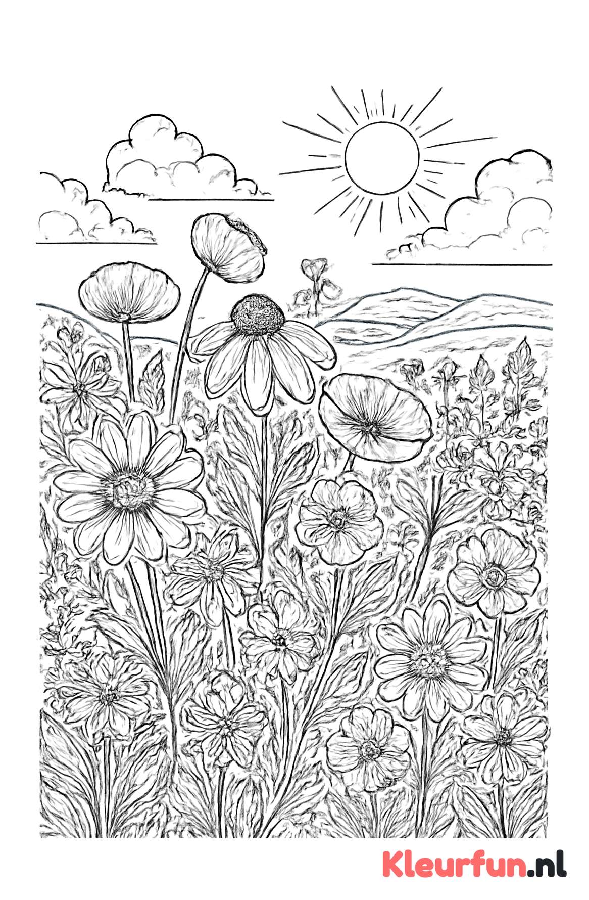 Wilde bloemenlandschap