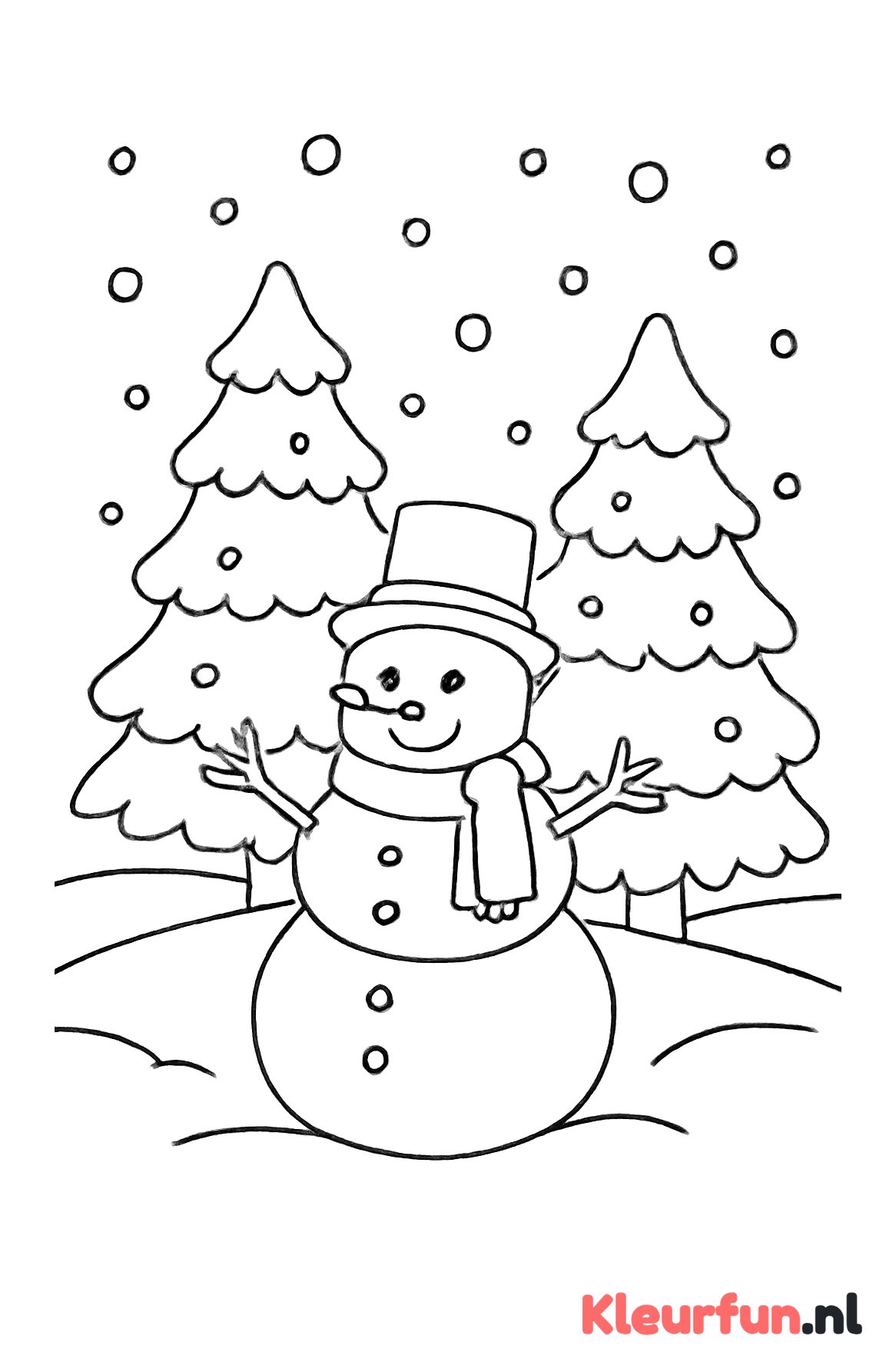 Winterlandschap met sneeuwpop