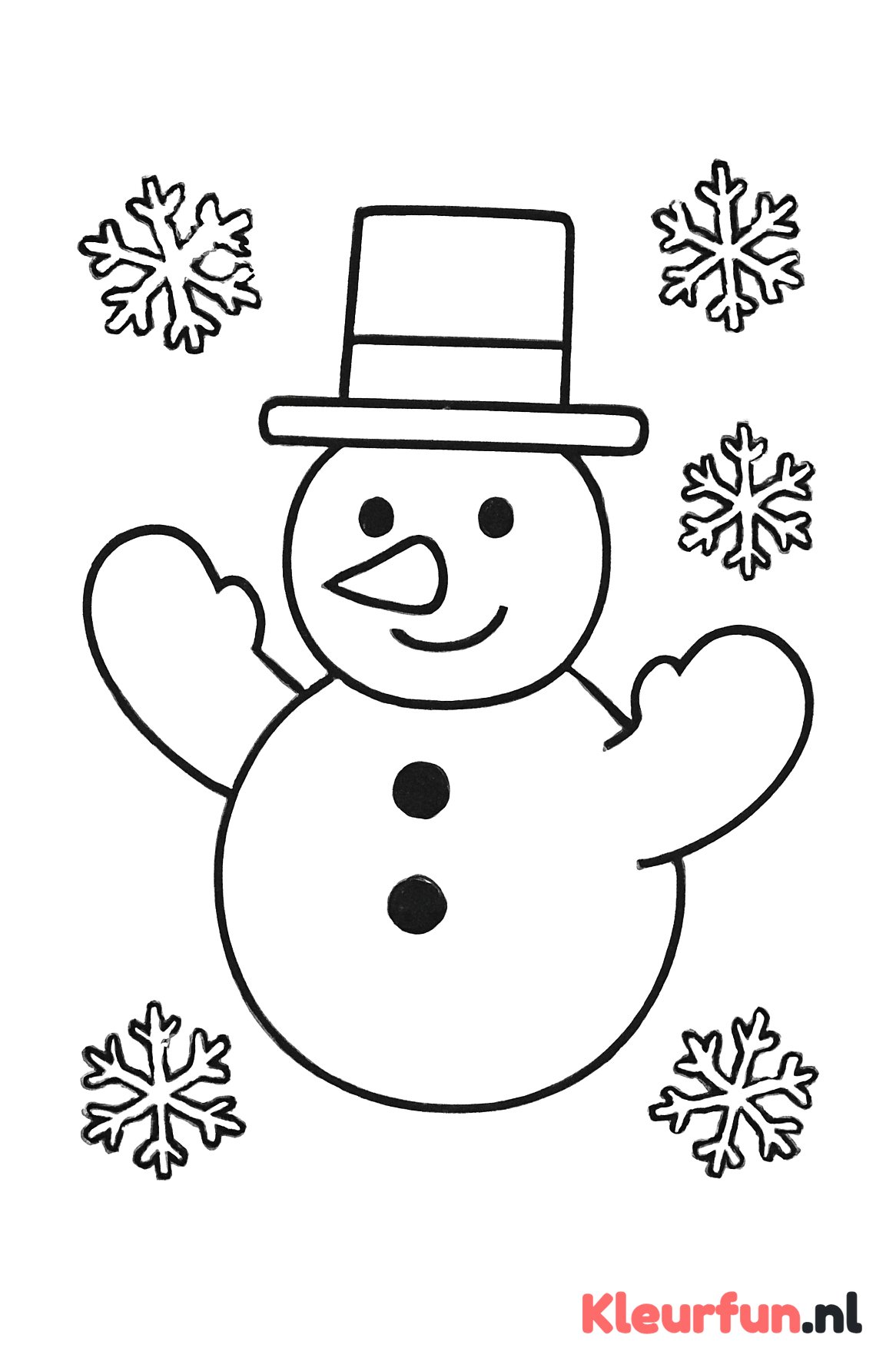 Winter sneeuwpop met sneeuwvlokken