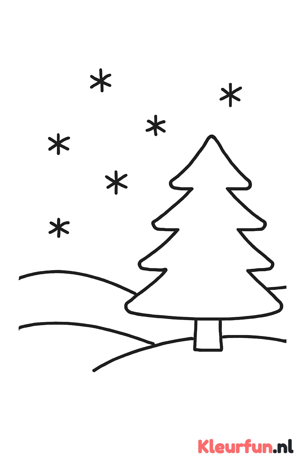 Simpel winterlandschap met sneeuwvlakte en boom