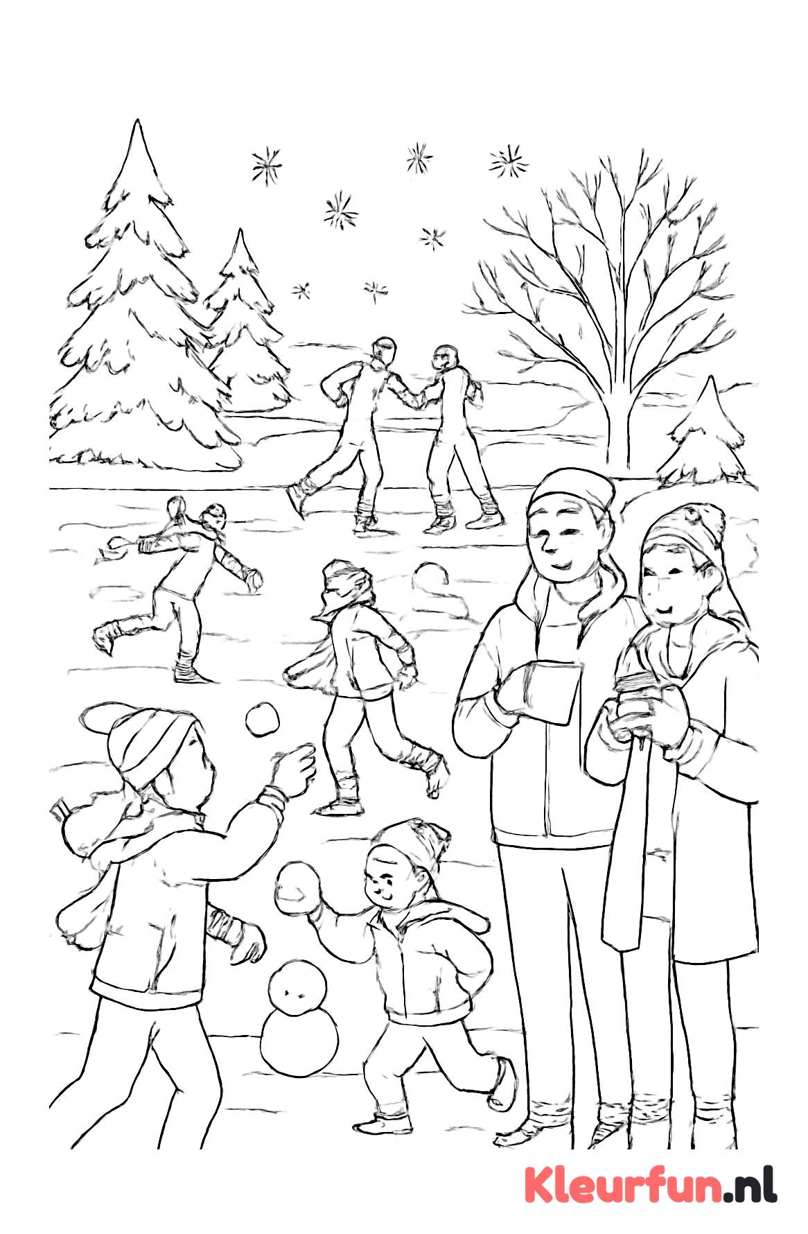 Winteractiviteiten in de sneeuw
