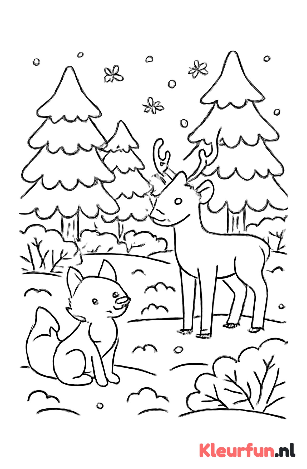 Winterbos met dieren