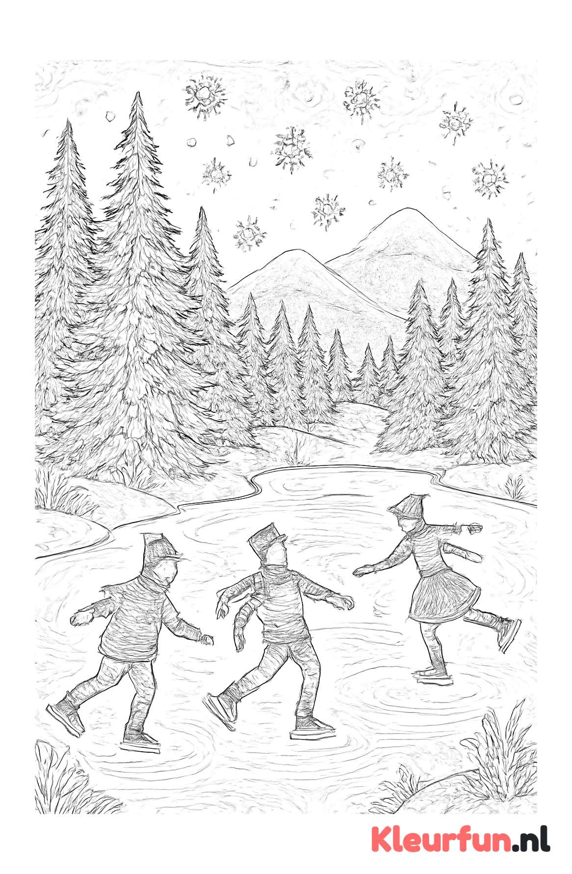 Winterlandschap met Schaatsers