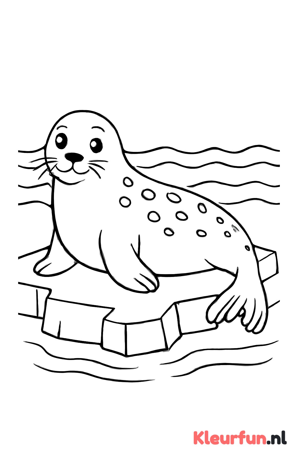 Zeehond rustend op een ijsvlakte