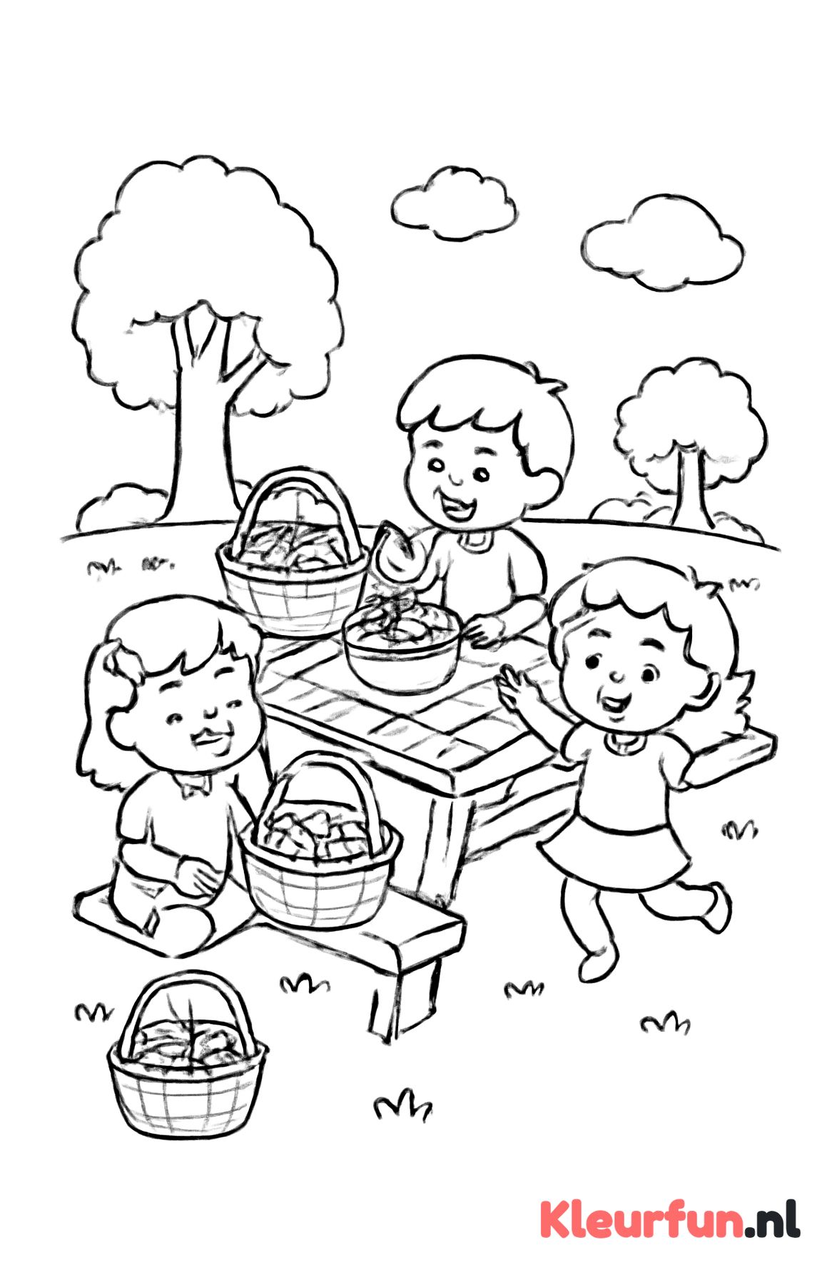 Picknick in het zomerse park