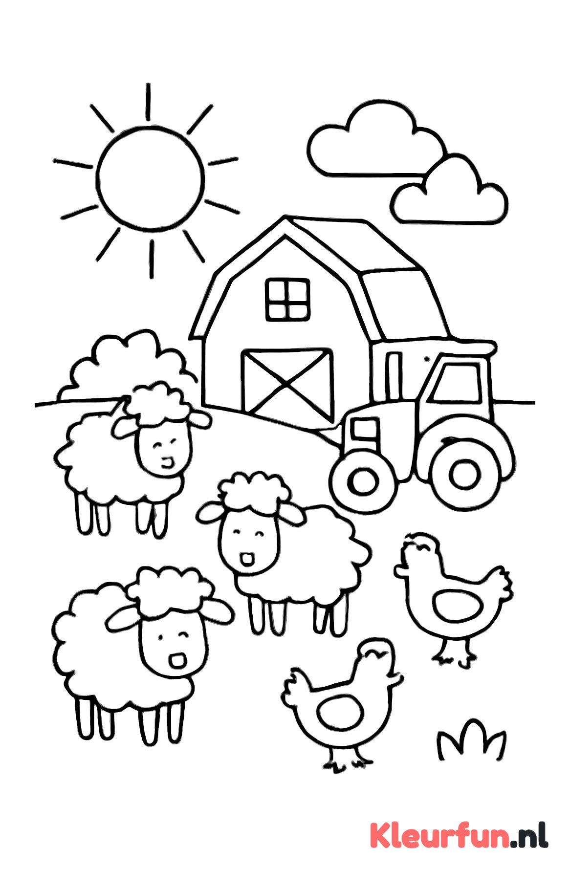 Zomerboerderij met dieren en tractor