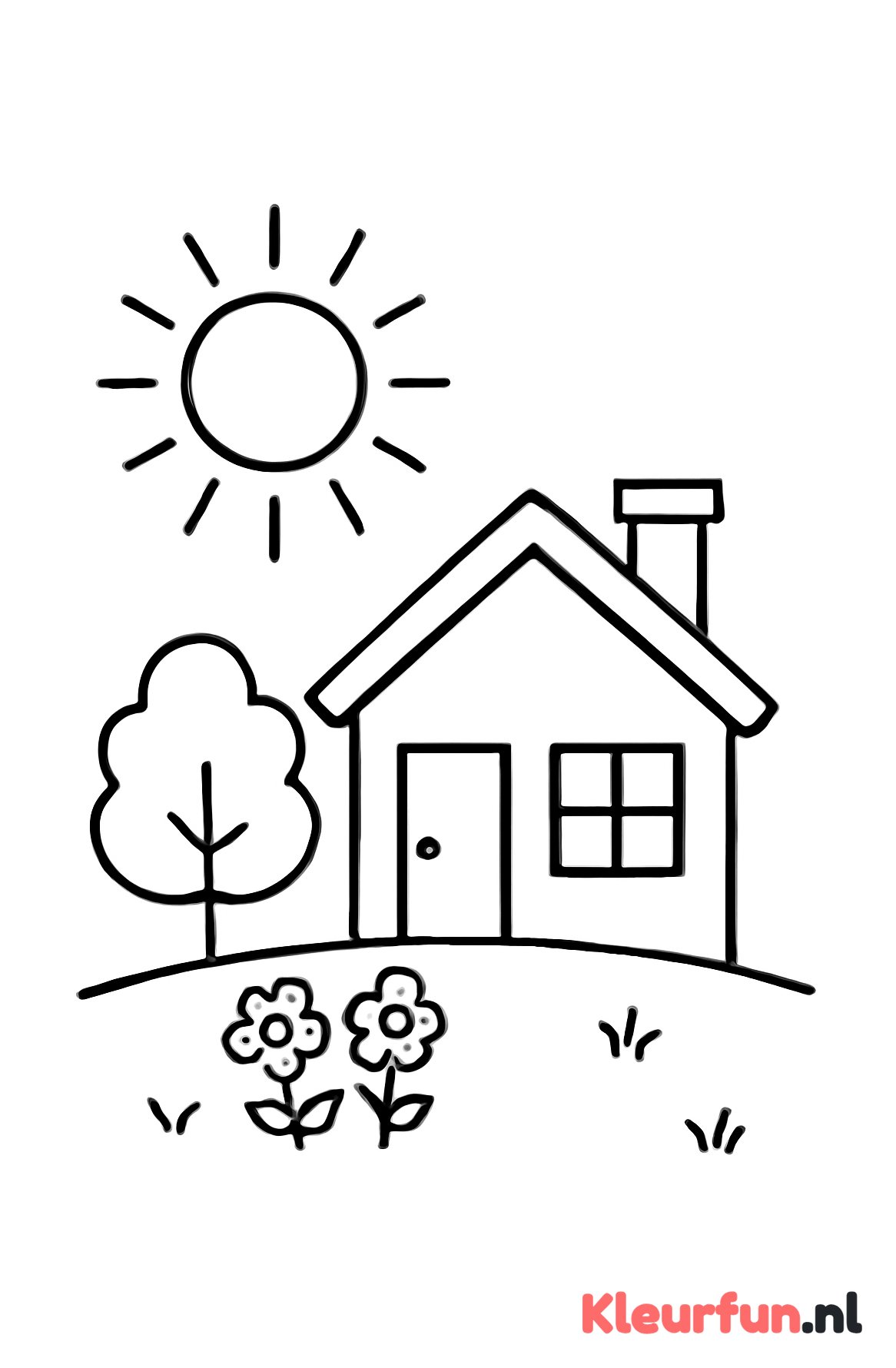 Zon boven huis met tuin