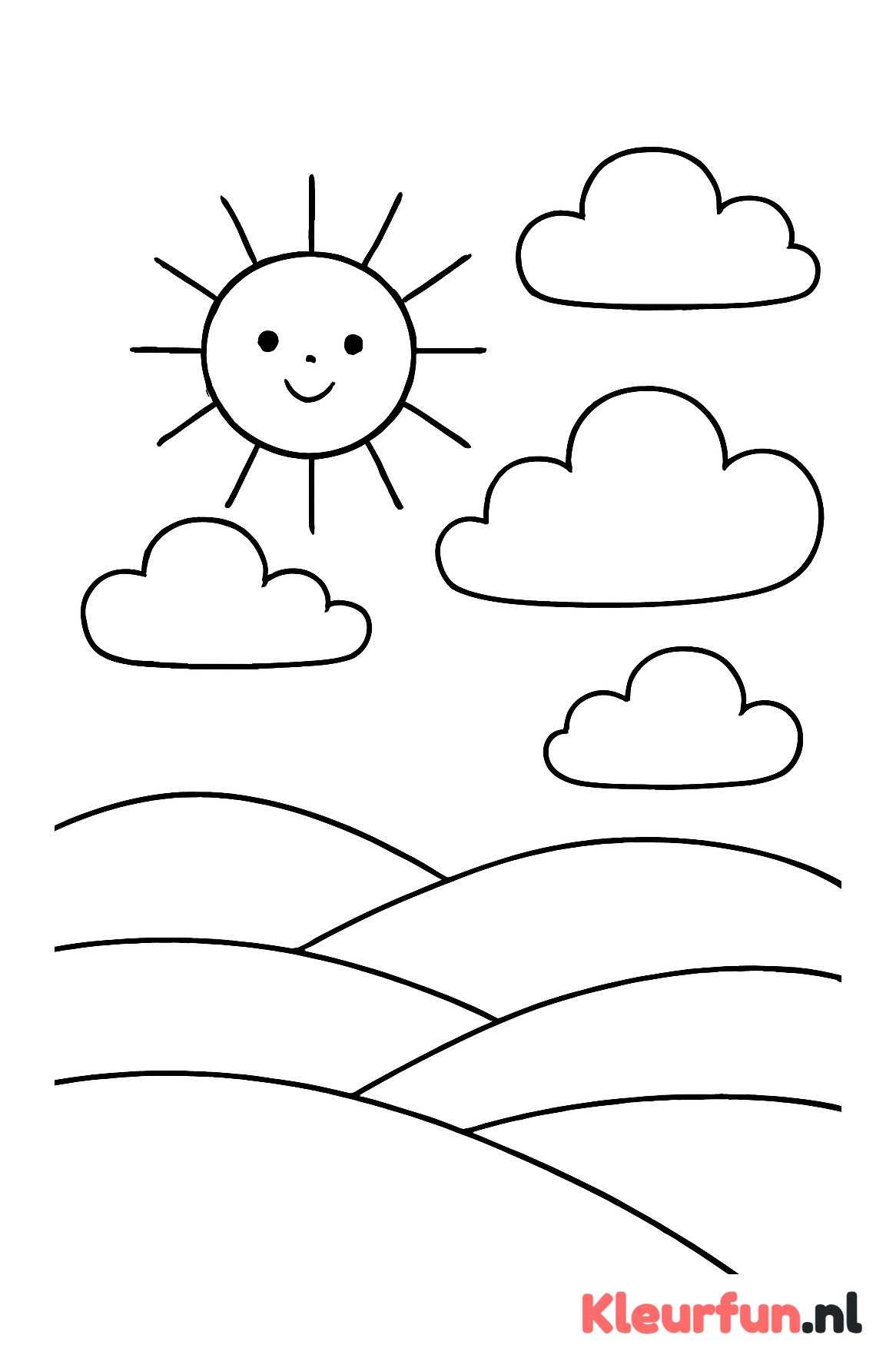 Zon met zachte wolken