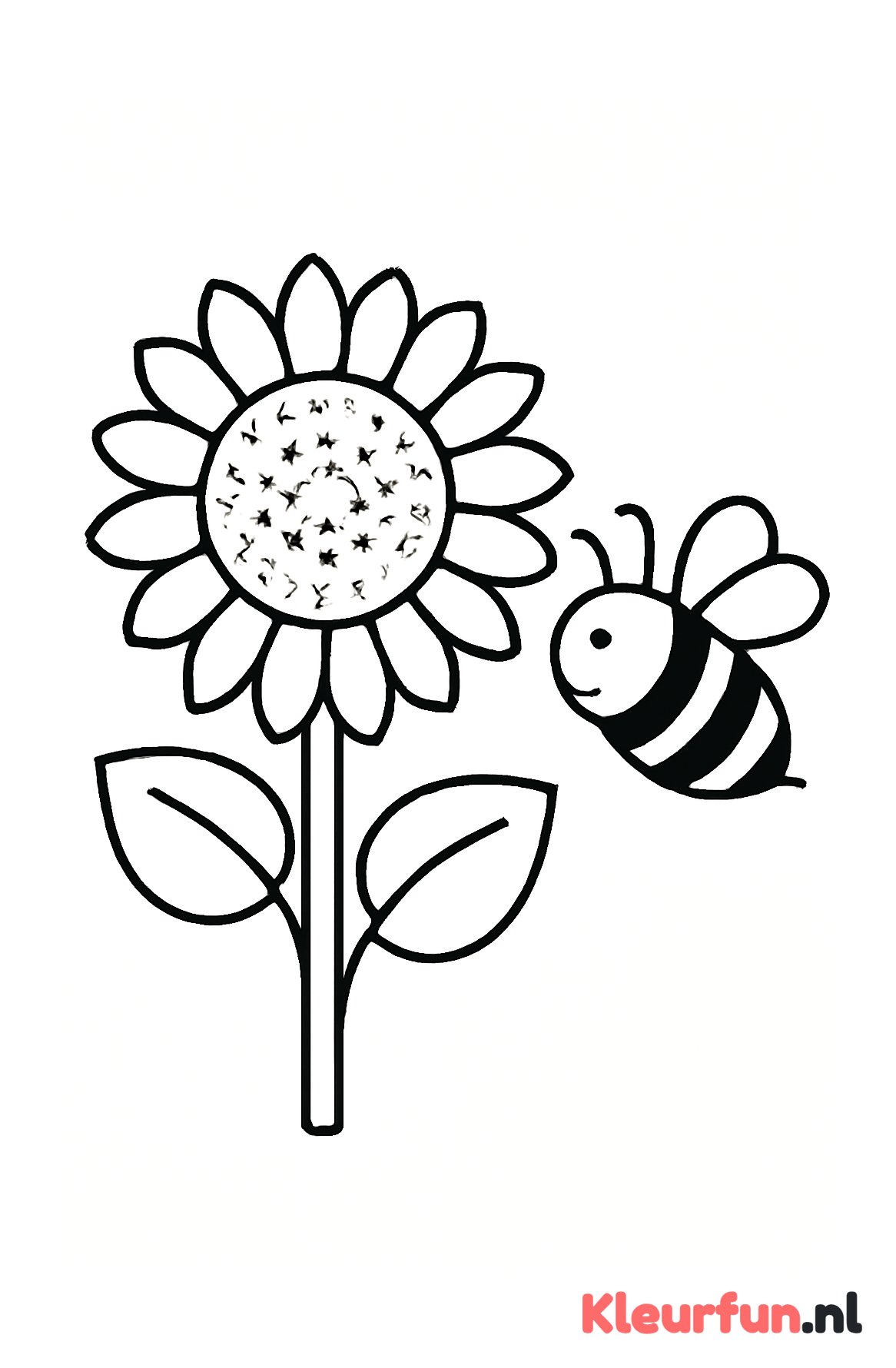 Zonnebloem met bij